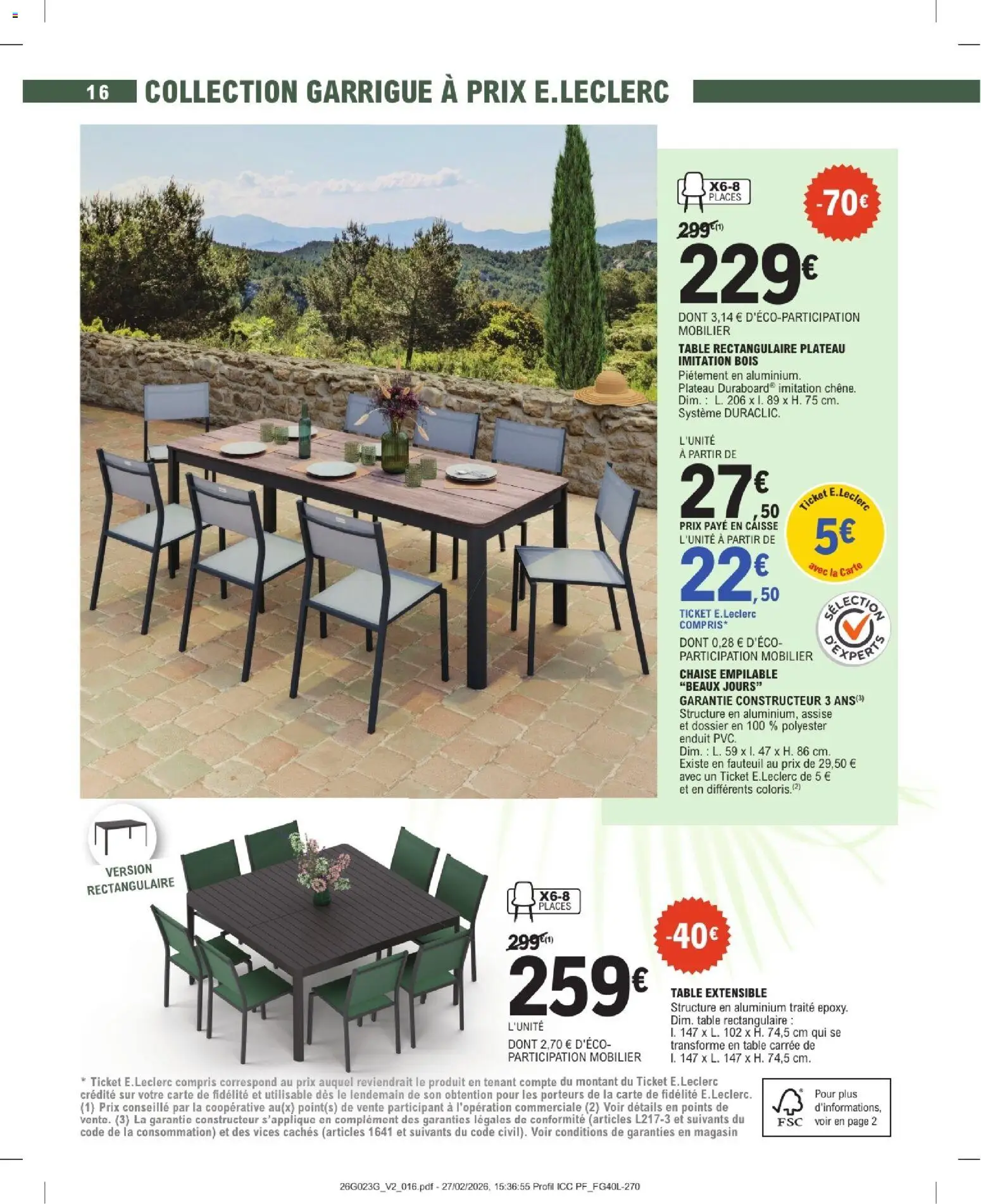 {H1} | Page: 16 | Produits: Plateau, Table extensible, Fauteuil, Table