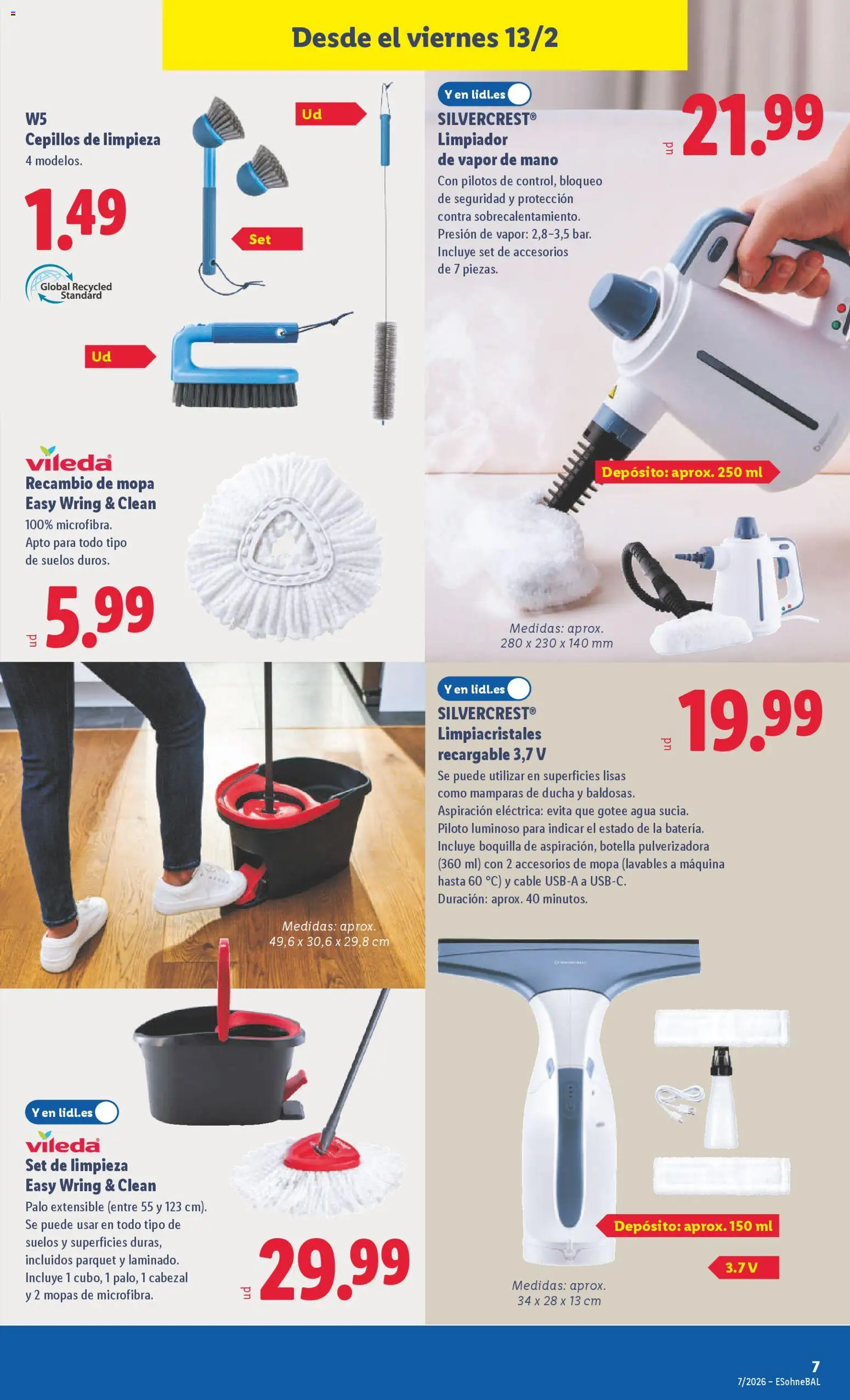 Lidl folleto de bazar │ válido desde el 09.02.2026 | Página: 23 | Productos: Limpiacristales, Cable, Ducha