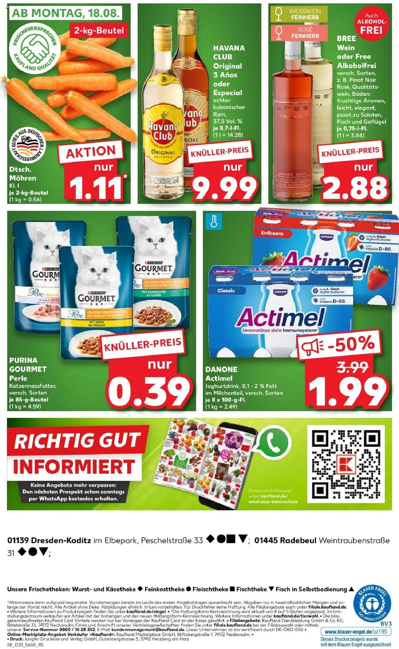 Kaufland prospekt Radebeul	 - gültig ab dem 14.08.2025 | Seite: 50 | Produkte: Actimel, Kaninchen, Fisch, Wein