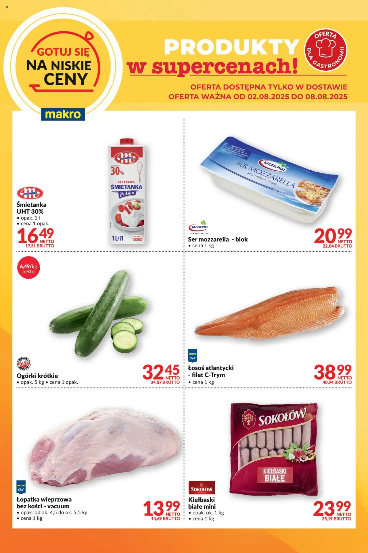 Makro Gazetka - Gotuj się na niskie ceny w dostawie od 02.08.2025 | Strona: 2 | Produkty: Łosoś atlantycki, Ser, Mozzarella, Ogórki