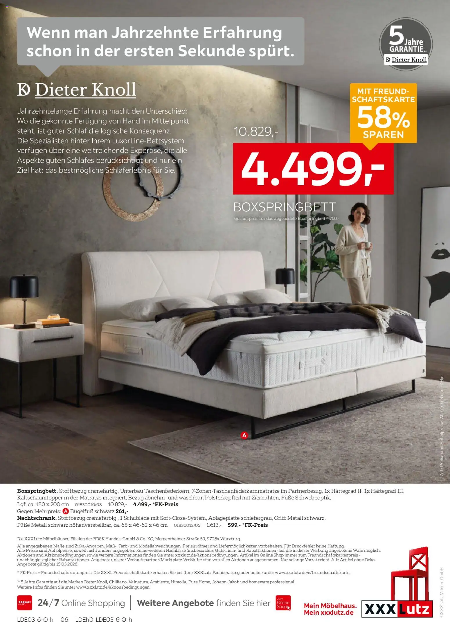 XXXL Lutz Boxspringbettensystem – gültig ab 01.03.2026 | Seite: 6 | Produkte: Matratze, Boxspringbett