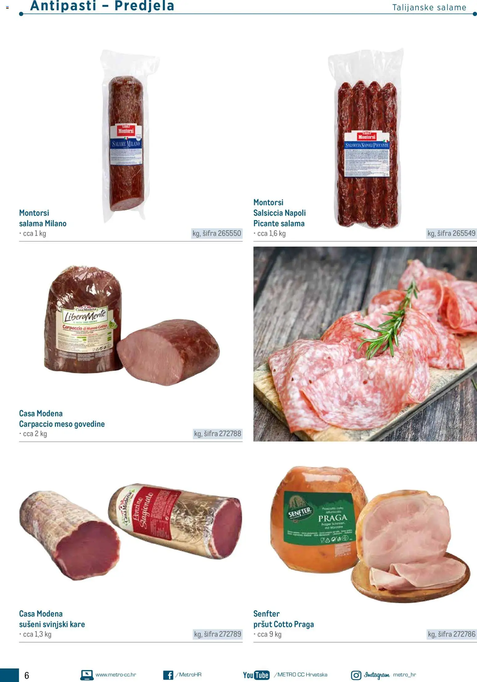 Metro katalog | vrijedi od 05.03.2026 | Stranica: 6 | Proizvodi: Svinjski kare, Meso, Salama, Pršut