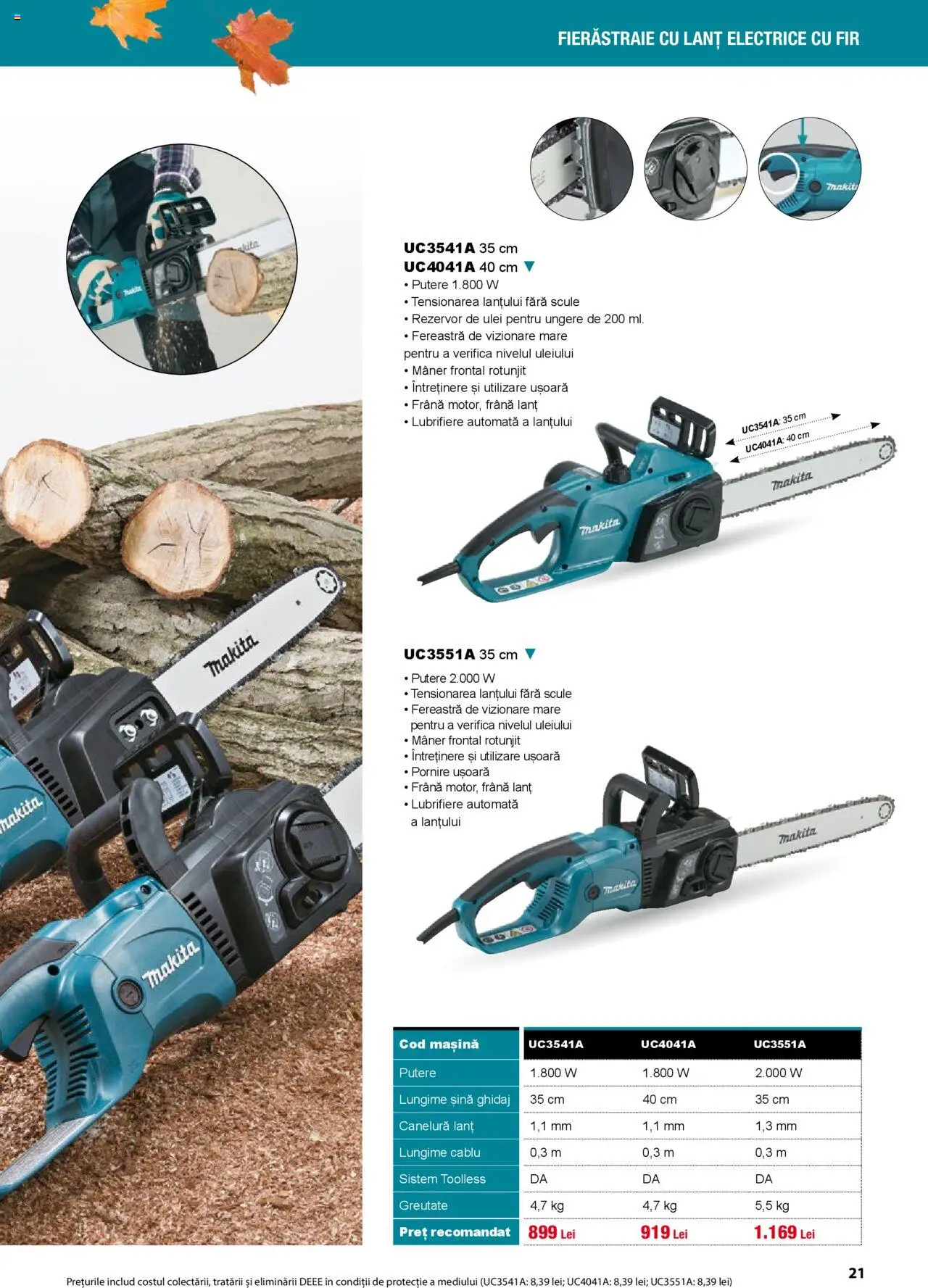Noul catalog Makita – valabil de la 01.09.2025 | Pagină: 21 | Produse: Cablu, Fereastră, Mâner, Ulei