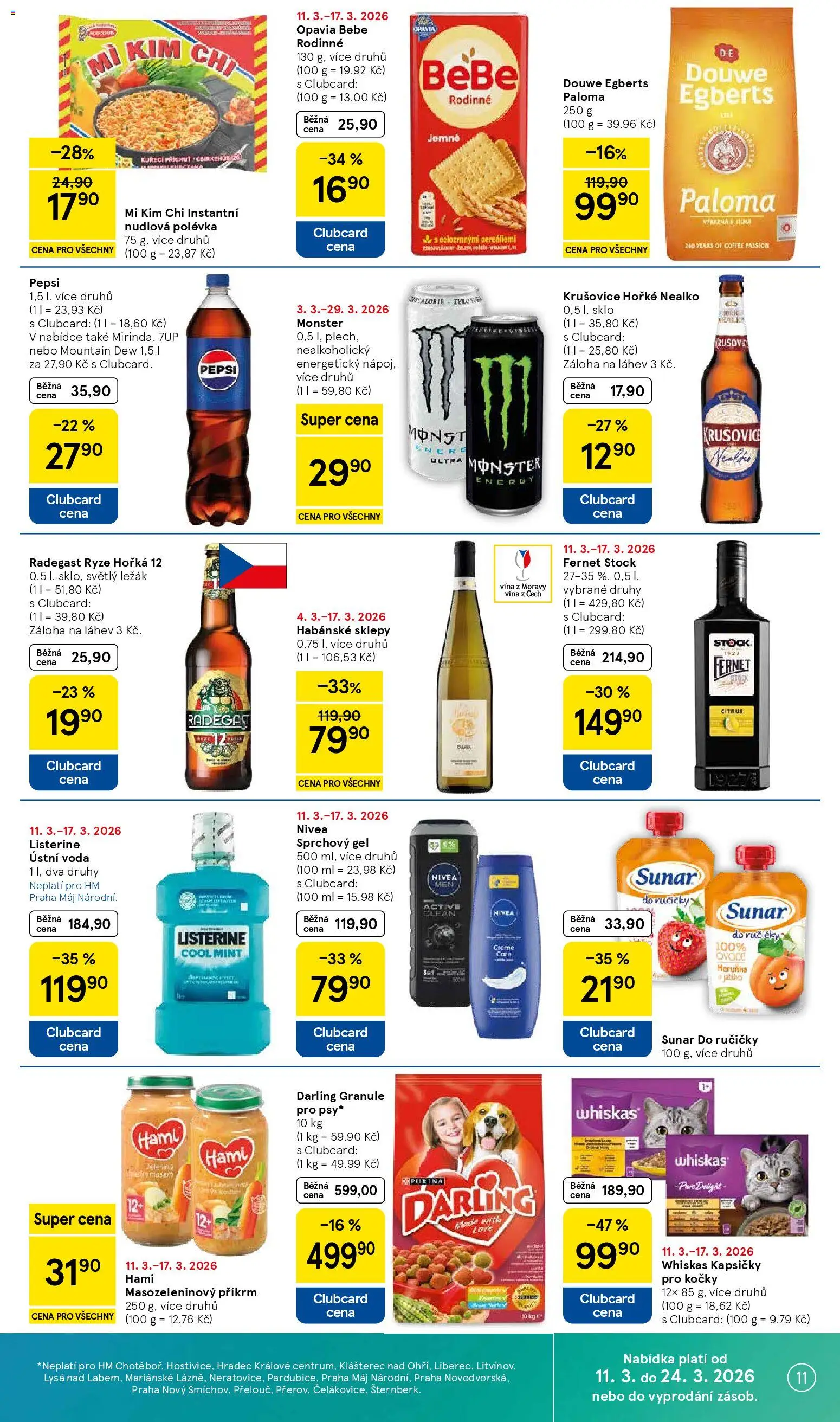 Tesco leták - Hypermarket od 11.03.2026 | Strana: 11 | Produkty: Mountain Dew, Douwe Egberts, Láhev, Hami
