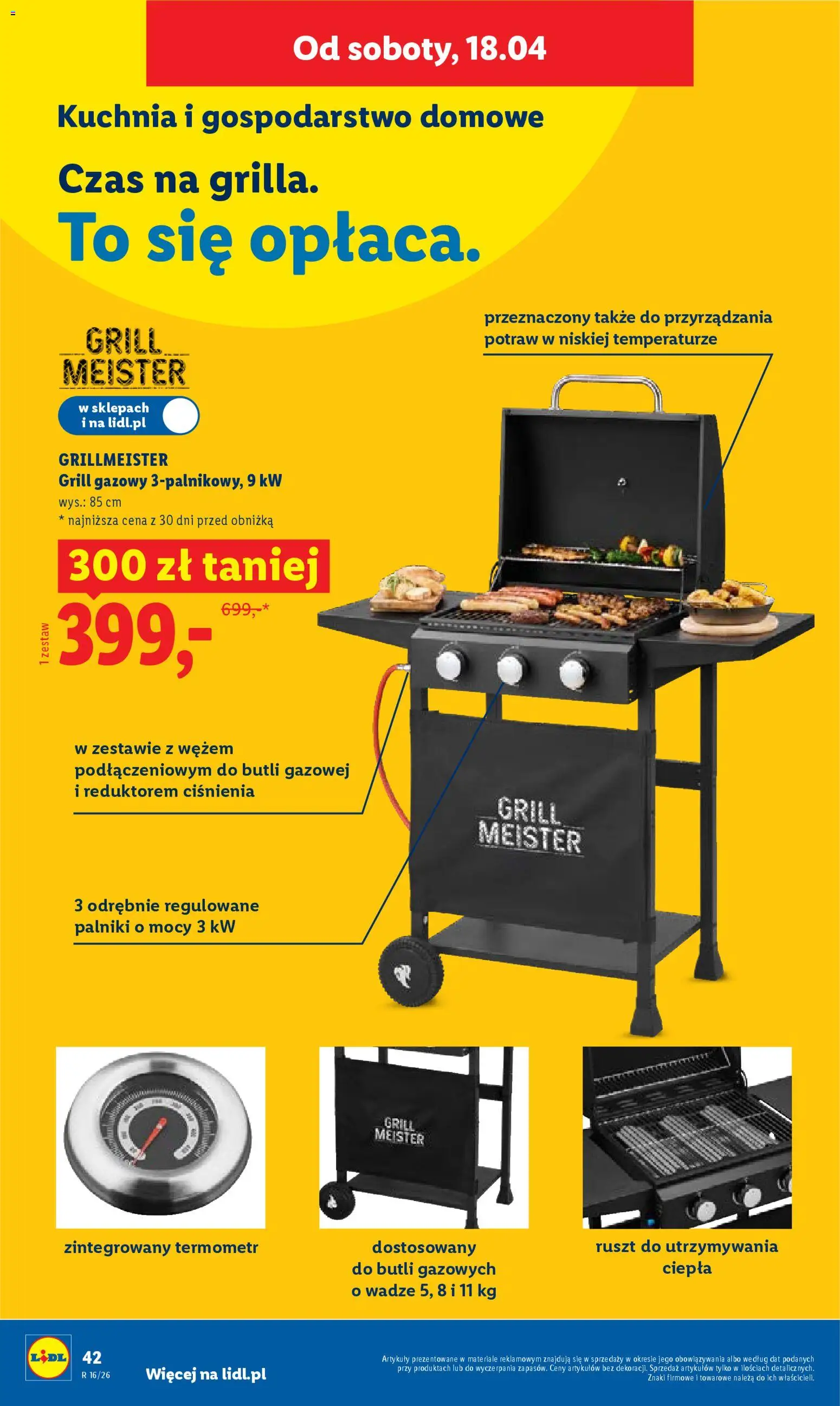 Lidl Katalog od 13.04.2026 | Strona: 48 | Produkty: Grill, Termometr, Grill gazowy, Ruszt