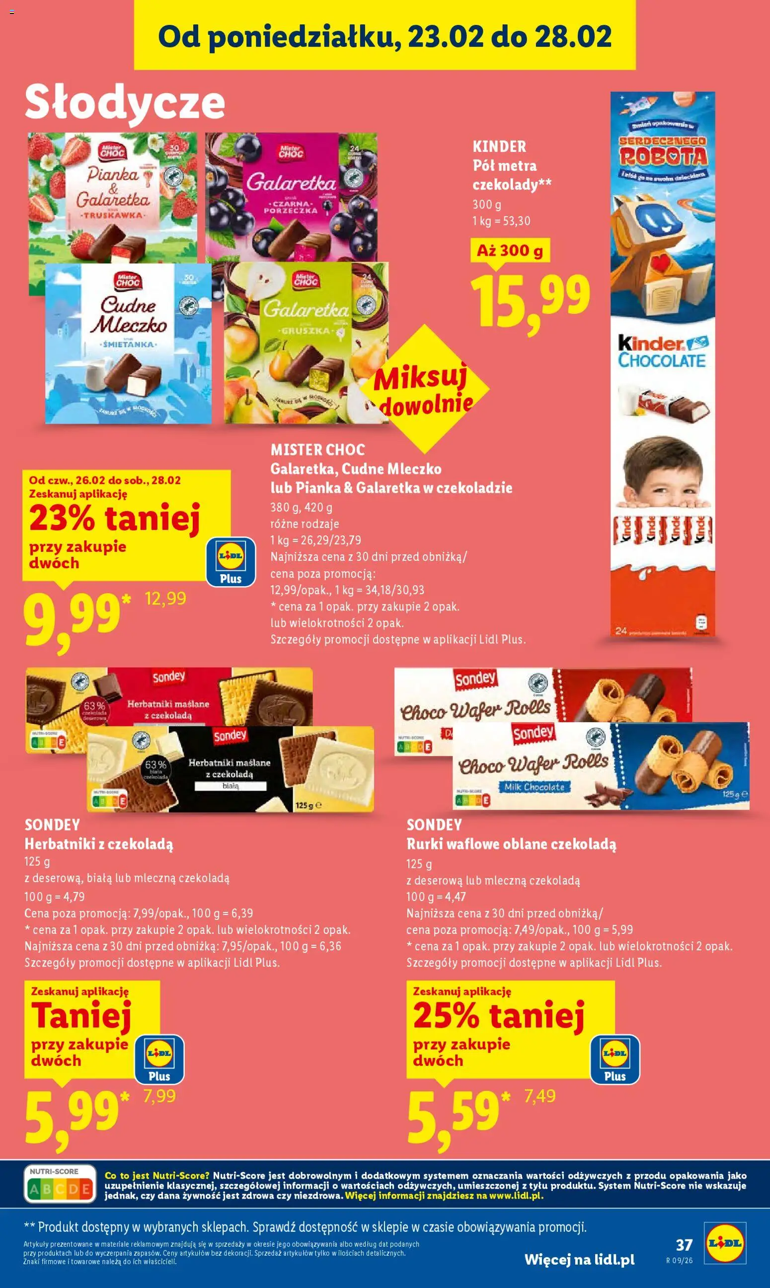 Lidl Polsko leták od 26.02.2026 | Strana: 37 | Produkty: Mister Choc, Kinder, Milk chocolate