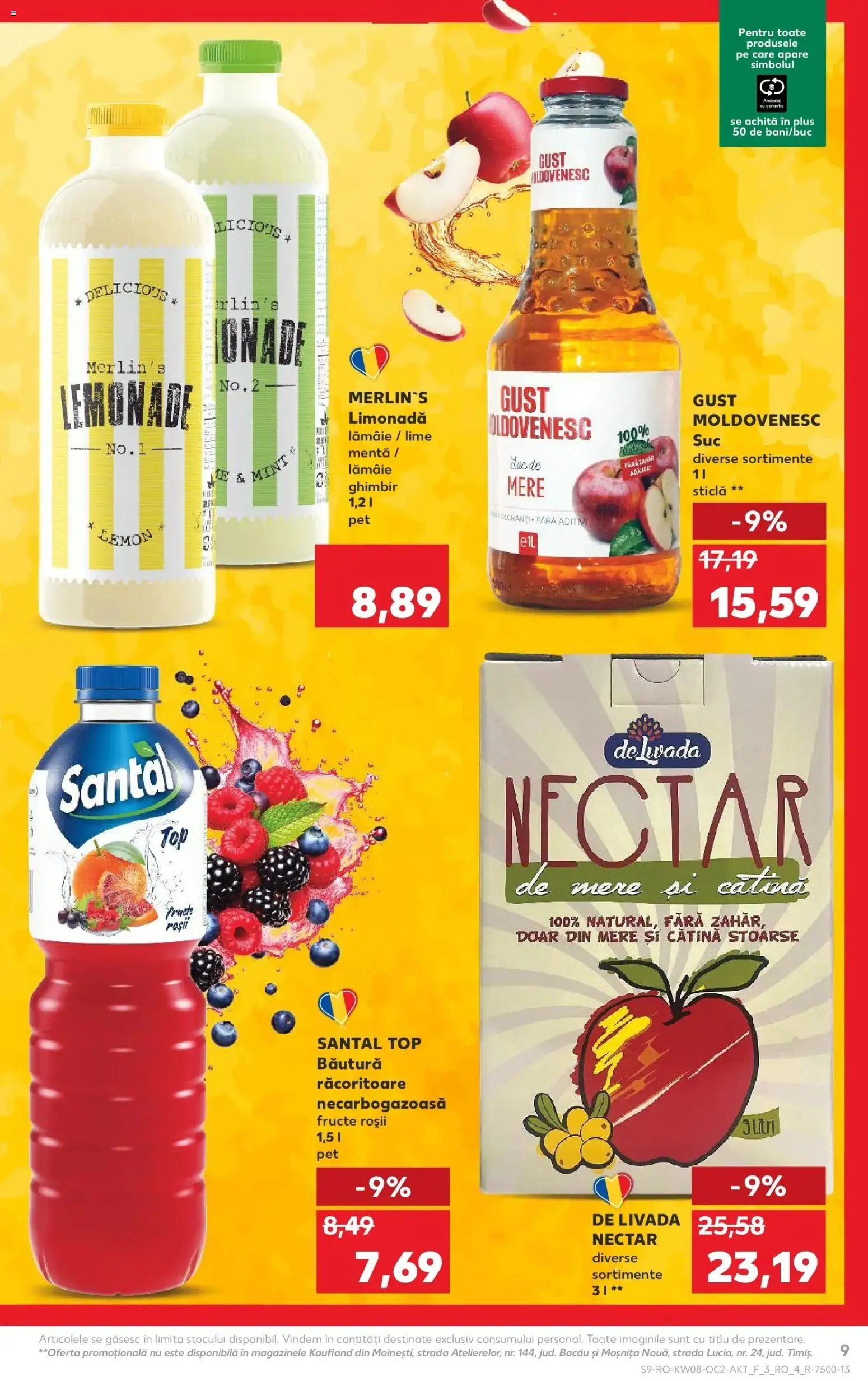 Noul catalog Kaufland – valabil de la 18.02.2026 | Pagină: 9 | Produse: Sıcak su torbası, Suc, Mere, Lămâie