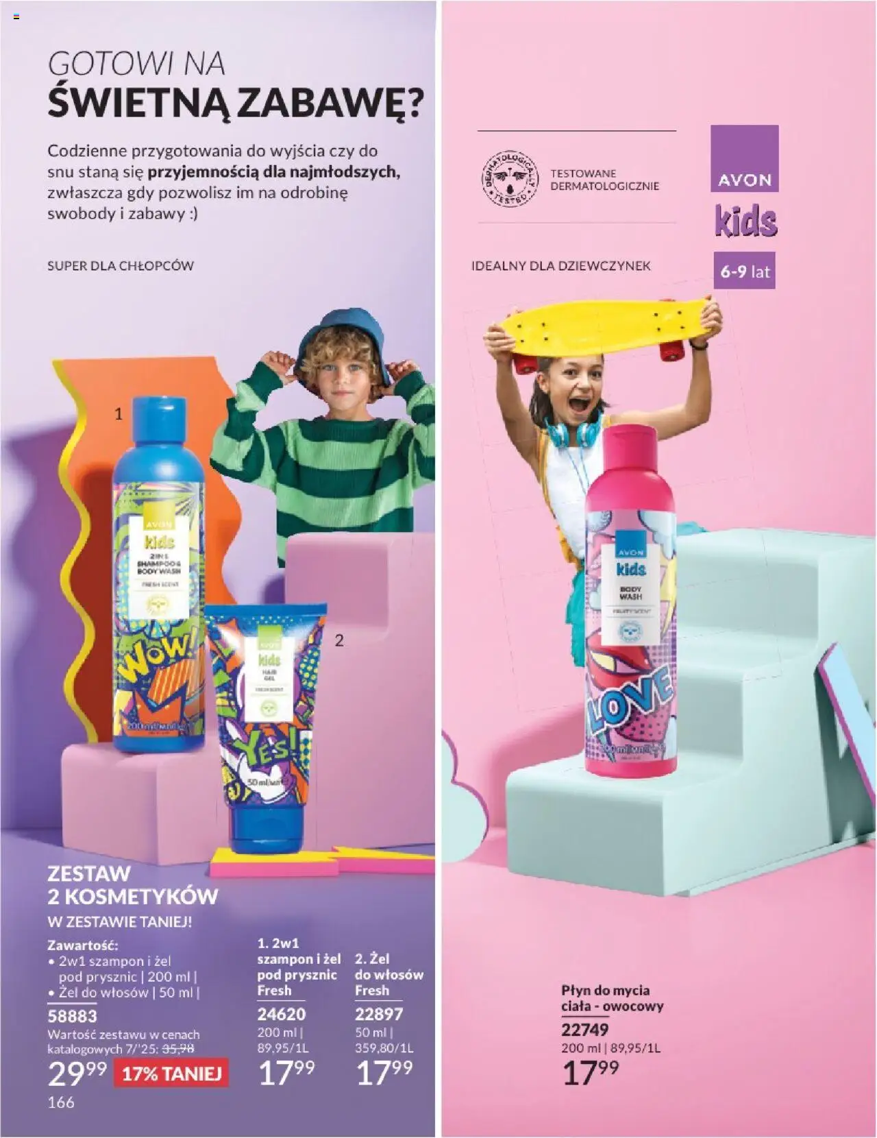 Avon Katalog 07 2025 od 01.07.2025 | Strona: 166 | Produkty: Prysznic, Szampon, Body, Żel pod prysznic