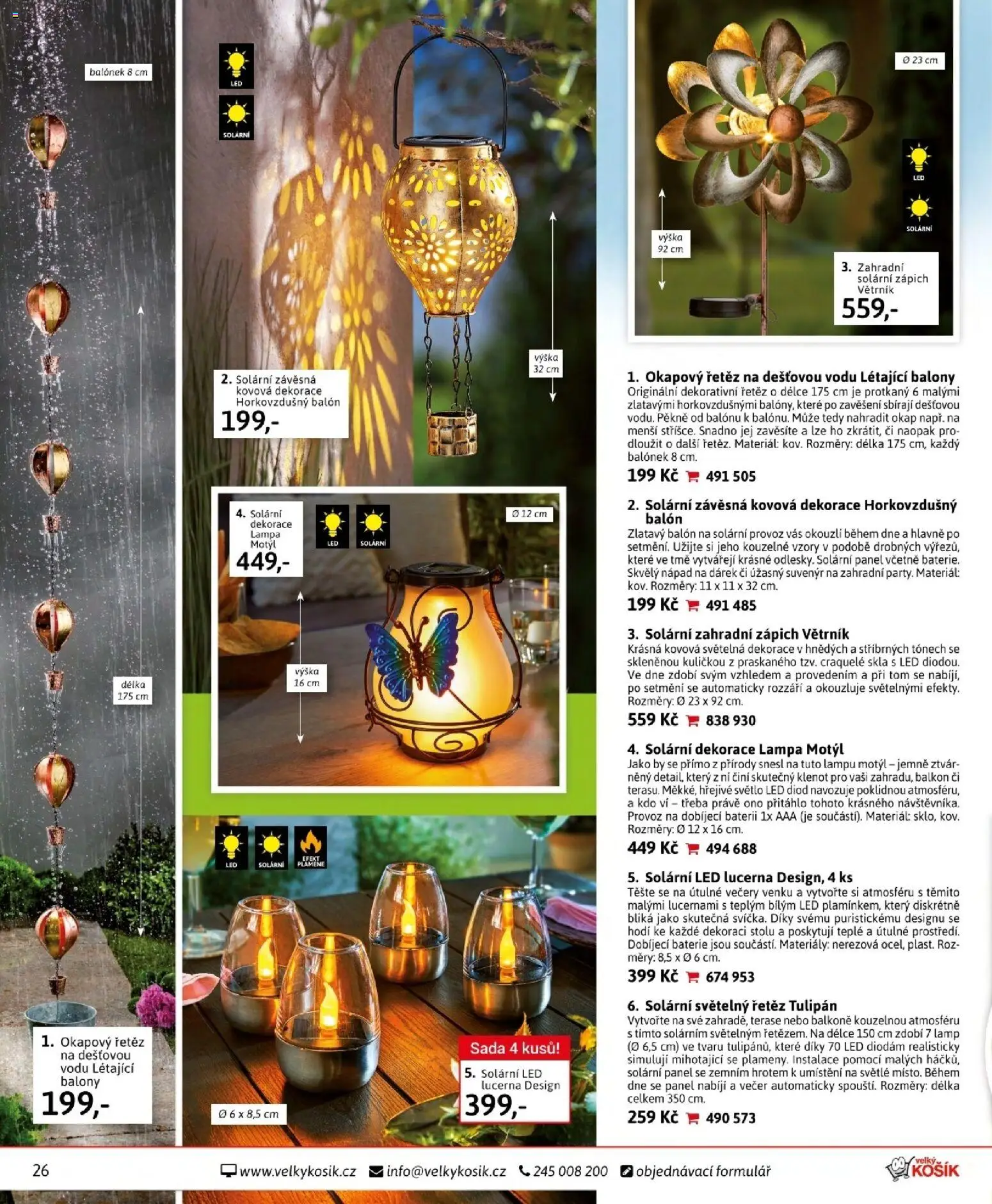 Velký Košík katalog duben 2026 od 01.04.2026 | Strana: 26 | Produkty: Zápich, Světelný řetěz, Balón, Dekorace