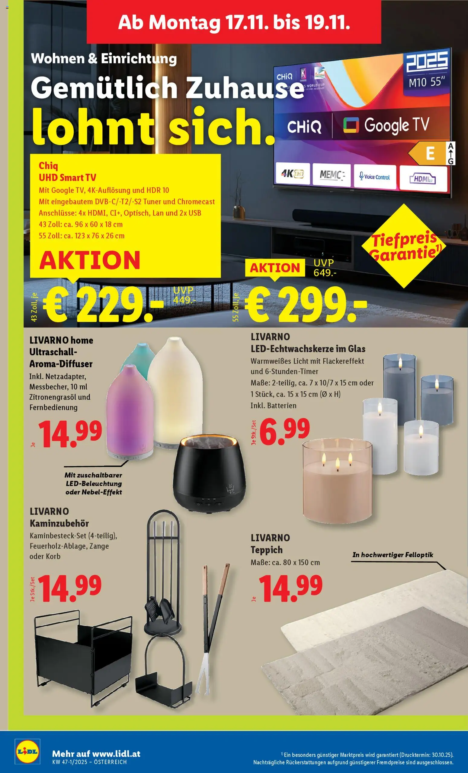 Lidl Flugblatt - Eisenstadt, Ebenfurth, Mattersburg gültig ab 13.11.2025 | Seite: 36 | Produkte: TV, USB, Korb, Teppich