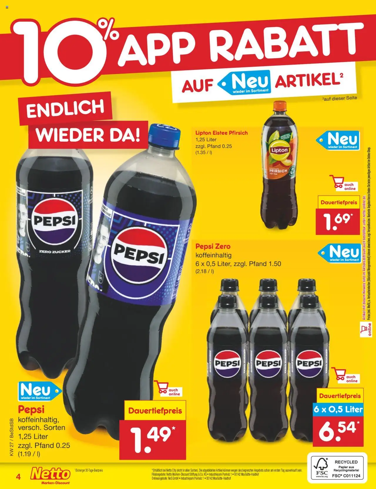 Netto Marken-Discount Prospekt 	 - gültig ab dem 30.06.2025 | Seite: 62 | Produkte: Zucker, Pfirsich, Pepsi