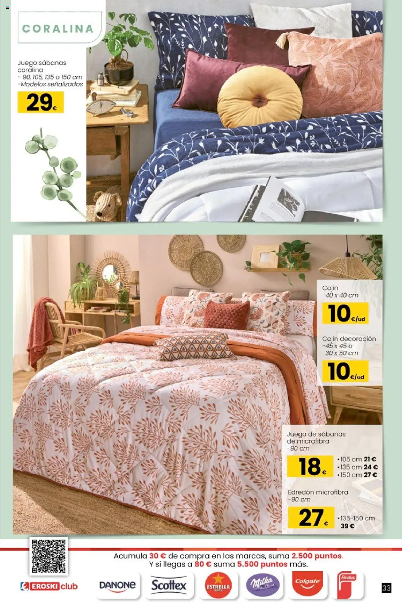 Eroski - Oh! Qué chef │ válido desde el 09.10.2025 | Página: 33 | Productos: Edredón, Juego de sábanas, Cojín