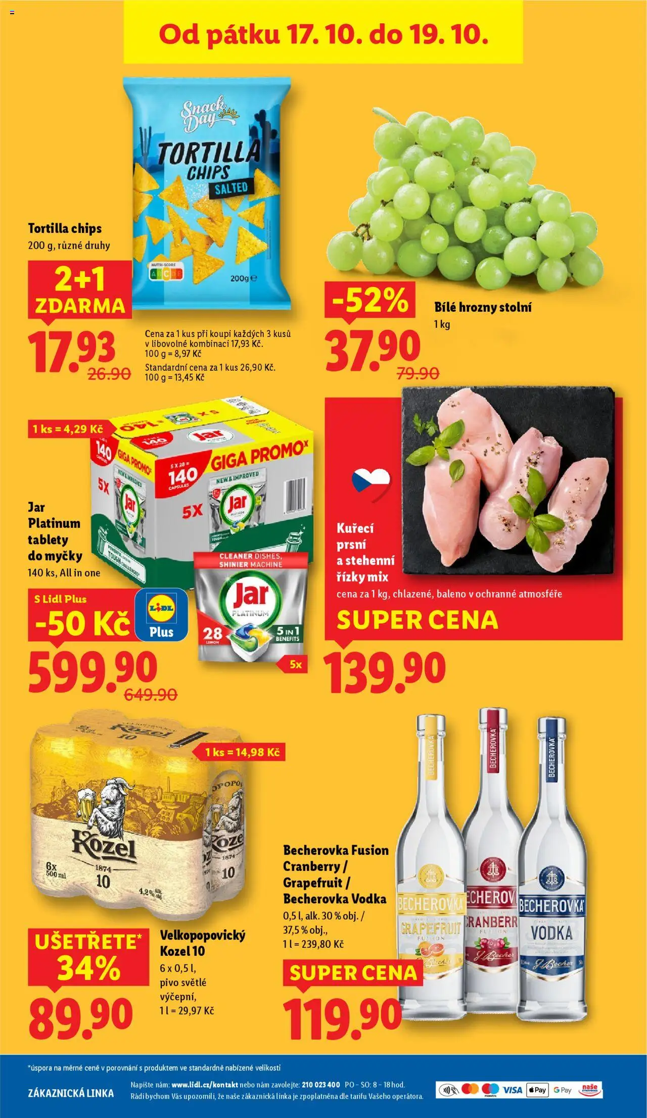Lidl leták od 16.10.2025 | Strana: 57 | Produkty: Tablety do myčky, Kozel 10, Vodka, Bílé hrozny