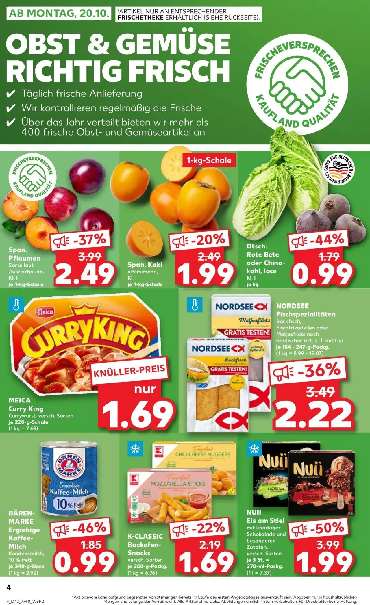 Kaufland prospekt Ansbach	 – gültig ab 19.10.2025 | Seite: 4 | Produkte: Kaffee, Gemüse, Kaki, Chinakohl