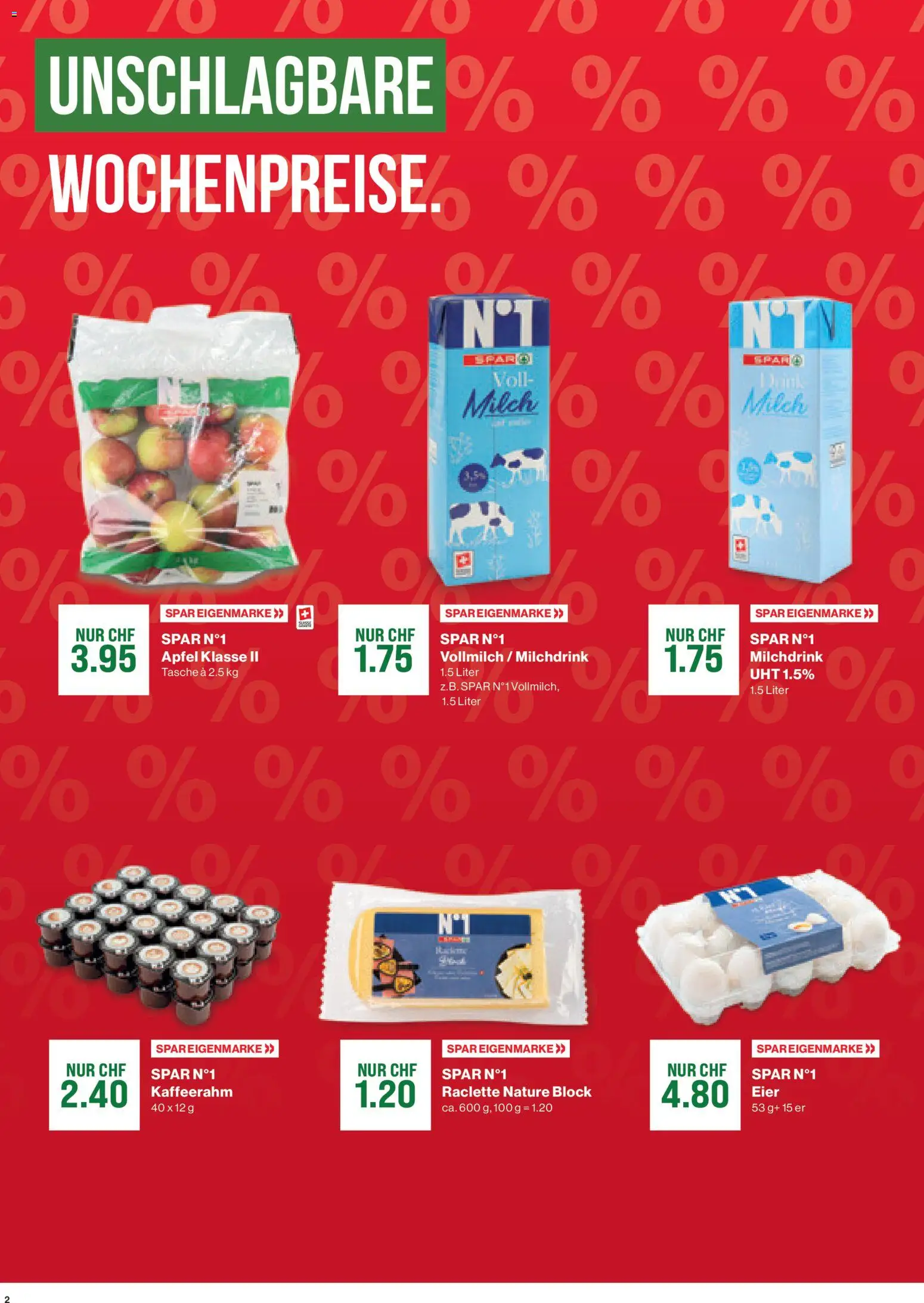 SPAR Aktionen – gültig ab 13.11.2025 | Seite: 2 | Produkte: Eier, Äpfel, Raclette, Måtte