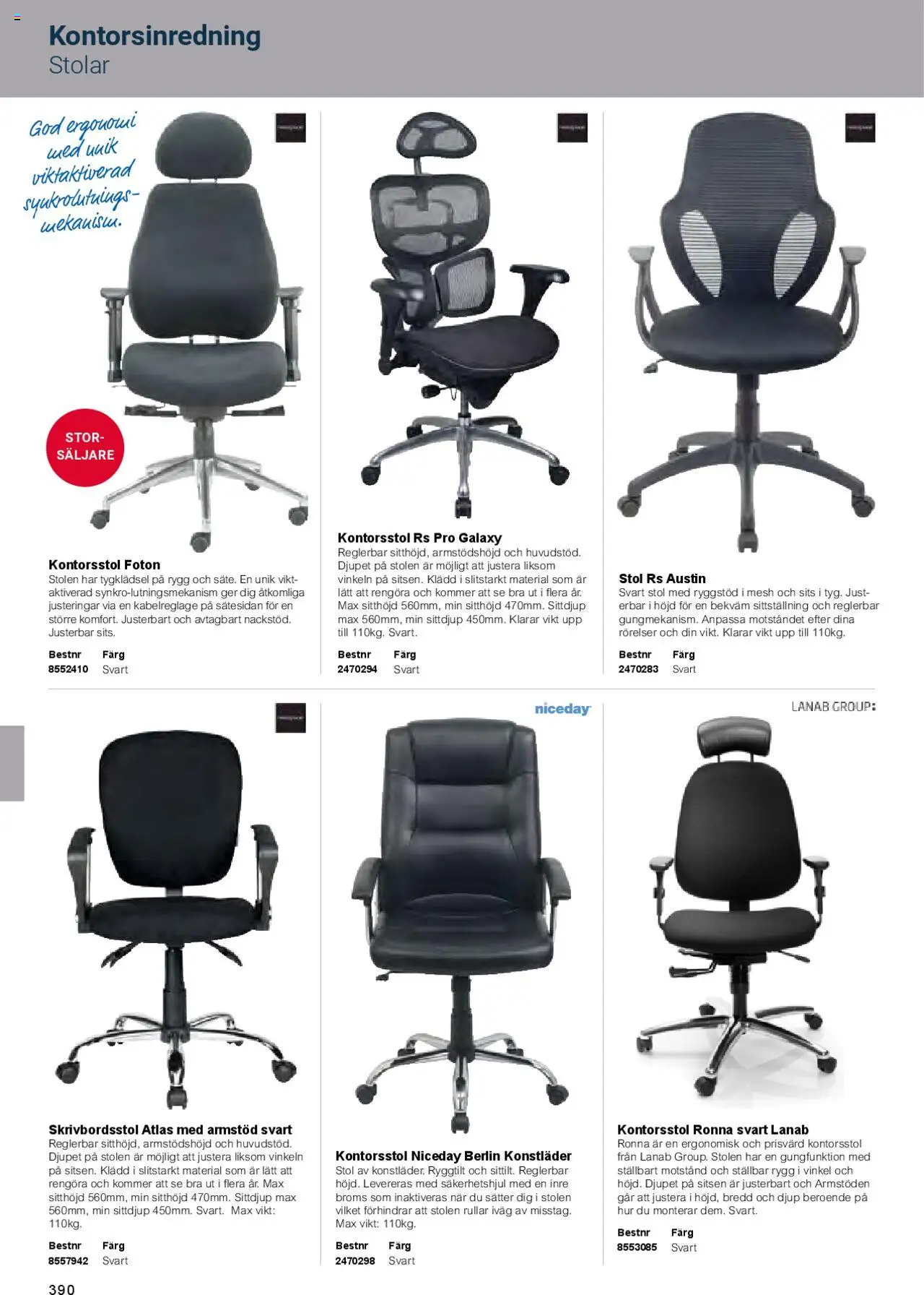 Office Depot reklamblad aktuell från 01.02.2025 | Sida: 392 | Produkter: Kontorsstol, Stol