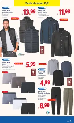 Vista previa Esmara MEN Camisa vaquera, Bajo redondeado. Con ligero efecto lavado. 2 modelos. válido desde el 09.02.2026 | Página: 31 | Productos: Camisa, Chaleco, Pantalón de chándal