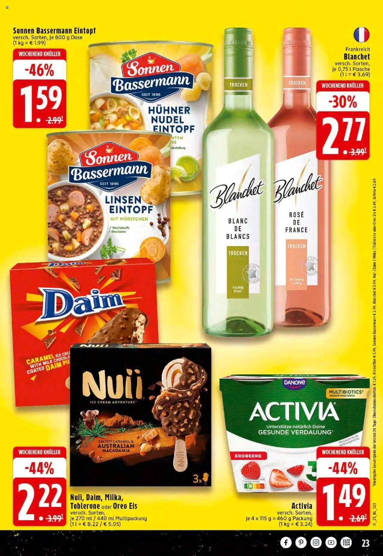 Edeka prospekt Rheine	 - gültig ab dem 27.07.2025 | Seite: 23 | Produkte: Activia, Rinderfilet, Milka, Eis