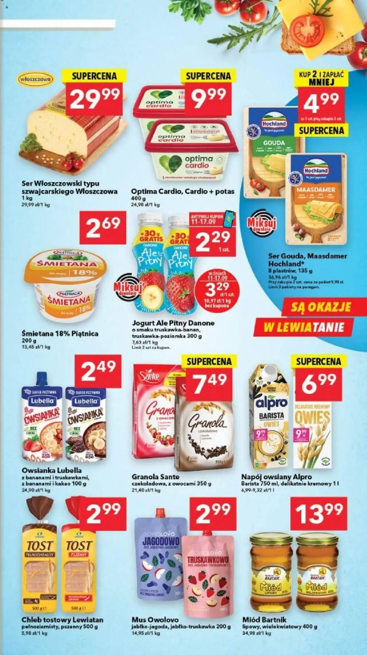 Lewiatan gazetka - Szczecin od 11.09.2025 | Strona: 3 | Produkty: Alpro, Granola, Ser, Chleb