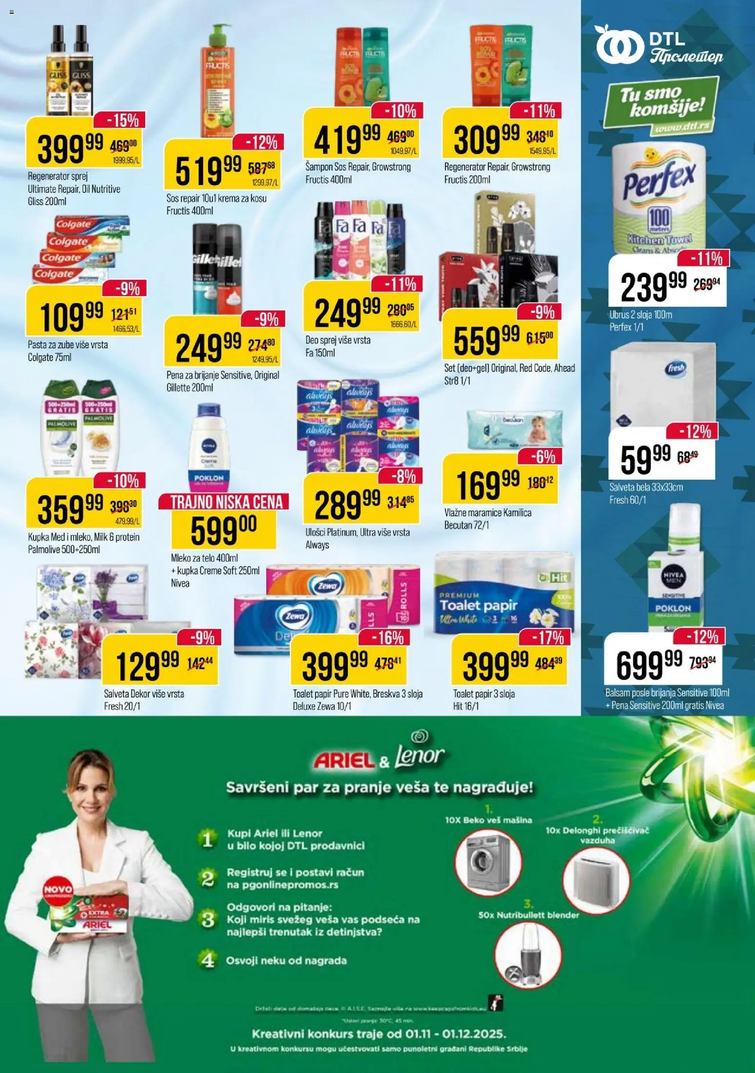 Metalac Proleter katalog - važi od 19.11.2025 | Strana: 9 | Proizvode: Palmolive, Nivea, Breskva, Vlažne maramice