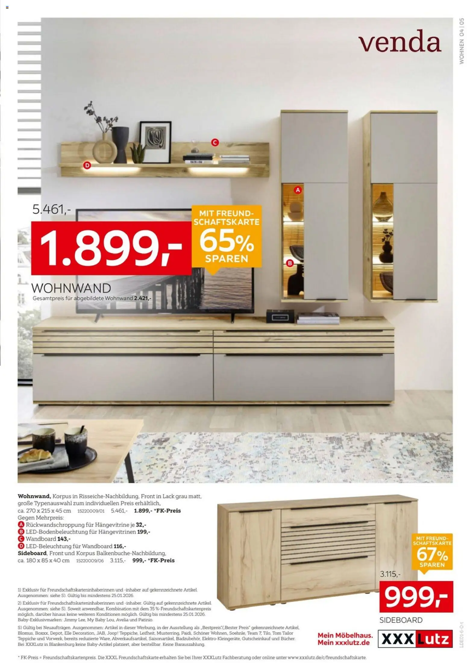 XXXL Lutz Wohnideen – gültig ab 11.01.2026 | Seite: 5 | Produkte: Sideboard, Wohnwand, Wandboard, Hängevitrine
