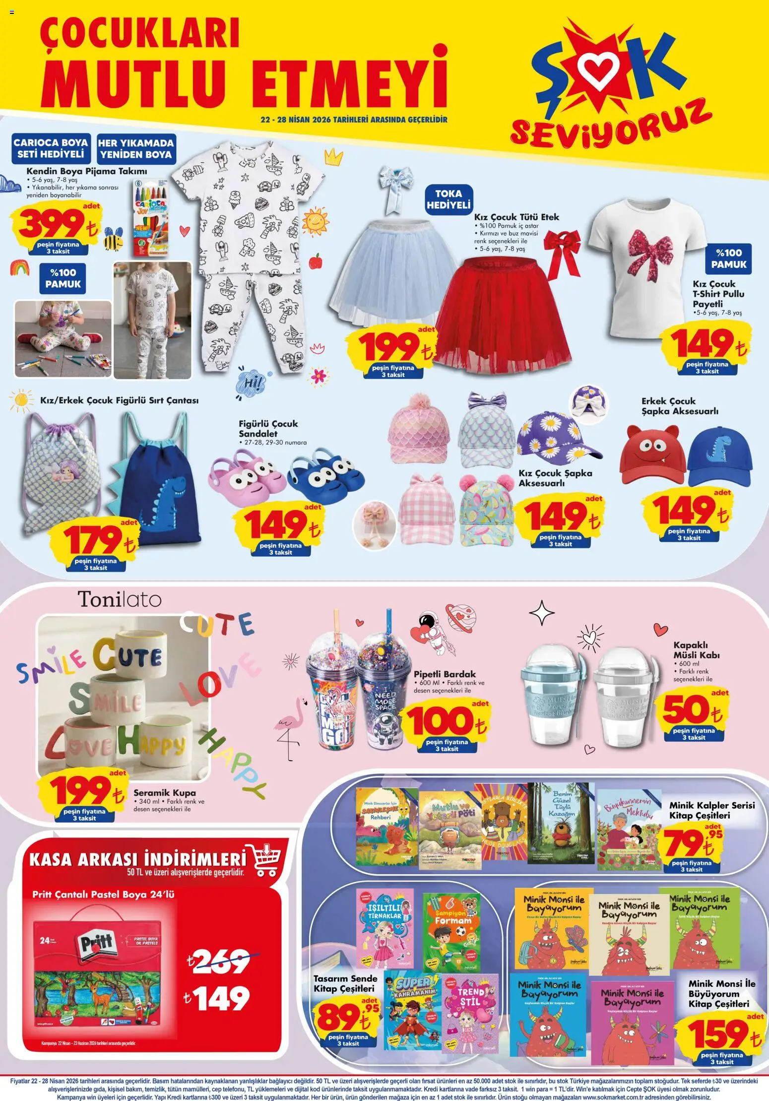 Şok Market Katalog - 22.04.2026 tarihinden itibaren geçerlidir | Sayfa: 7 | Ürünler: Etek, Pijama, Şapka, Kasa