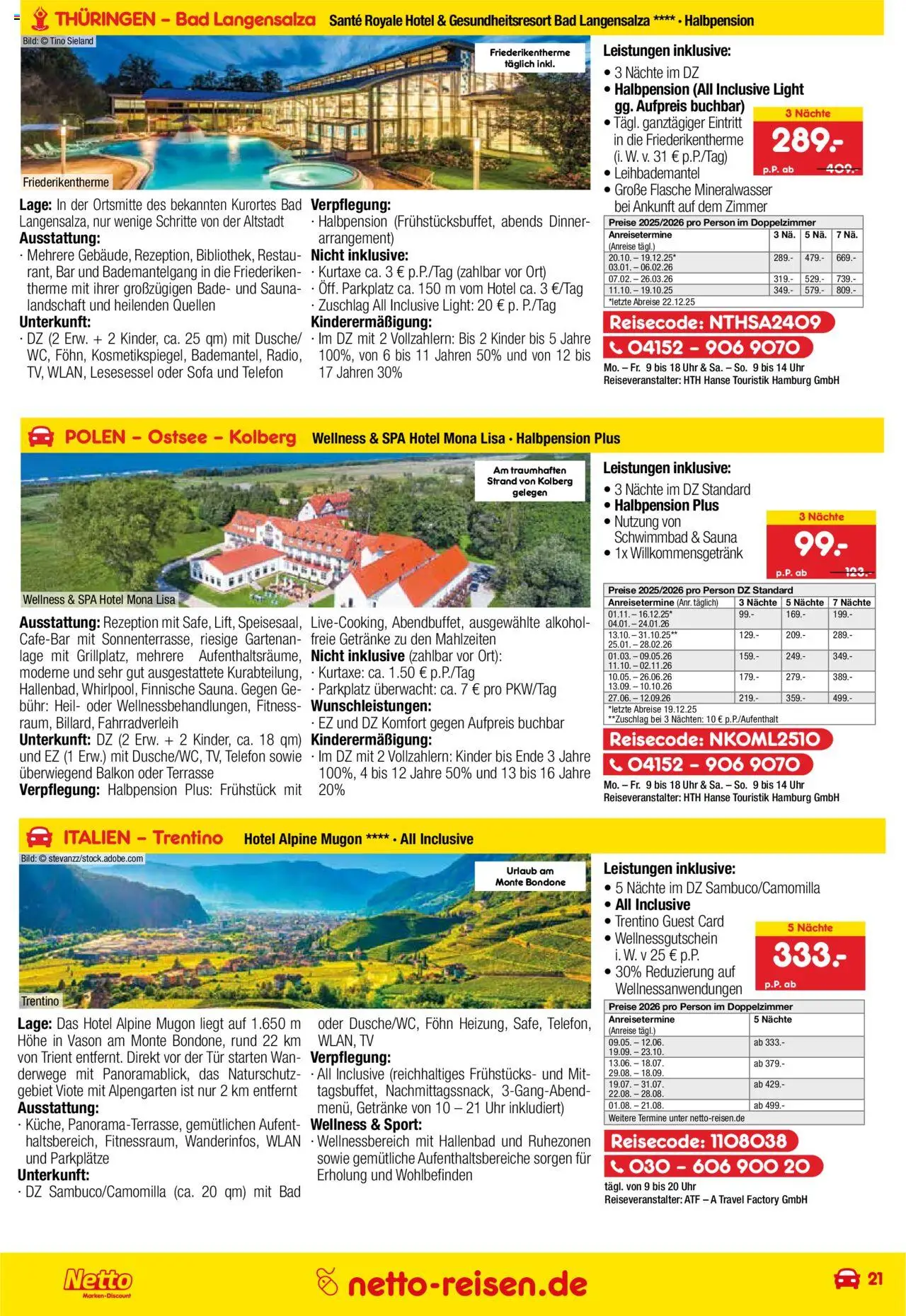 Netto Reisen Prospekt 	 – gültig ab 29.09.2025 | Seite: 21 | Produkte: Sofa, Föhn, Telefon, TV