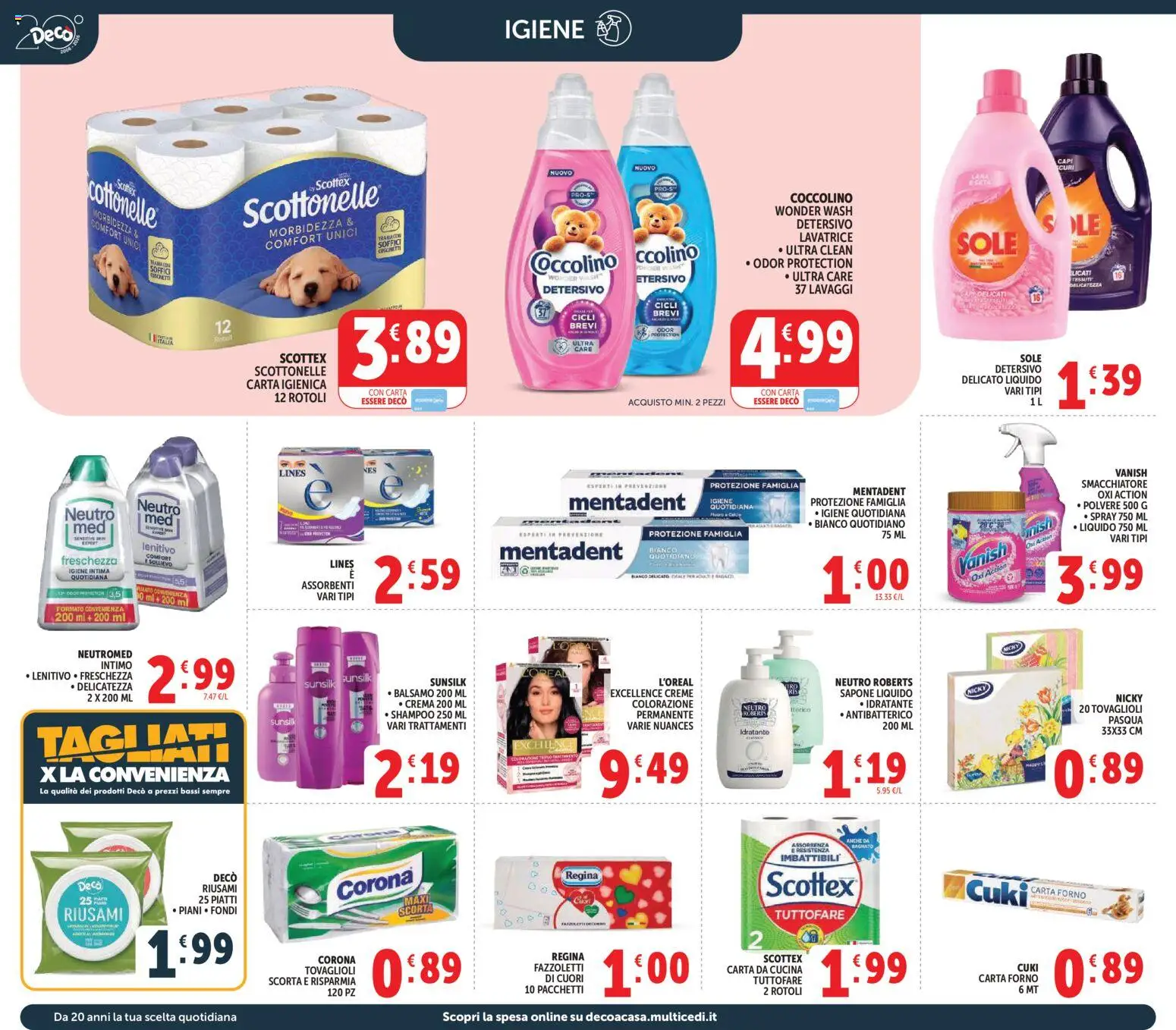 Volantino Decò del 27.03.2026 | Pagina: 26 | Prodotti: Shampoo, Crema, Intimo, Lavatrice