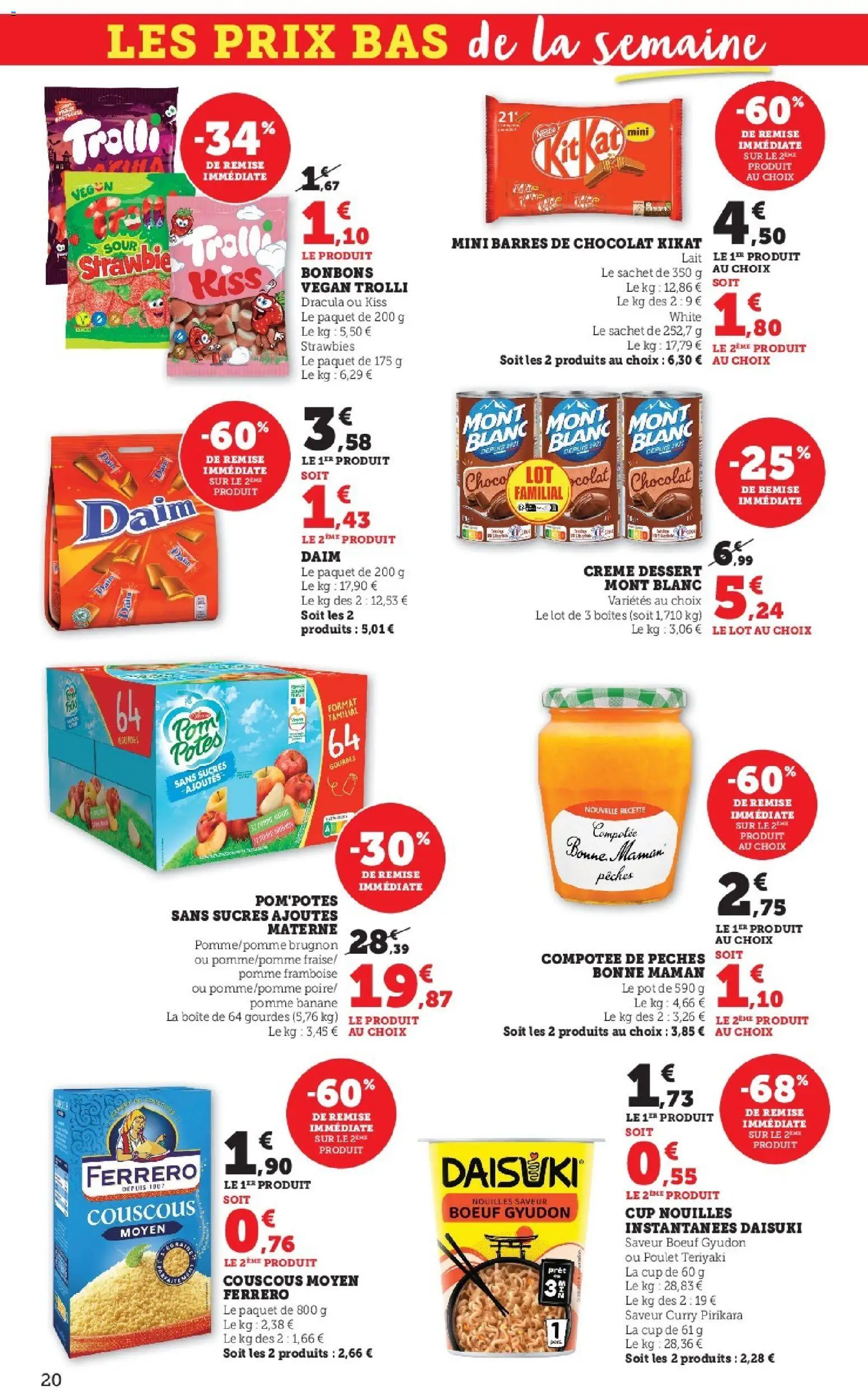 {H1} | Page: 20 | Produits: Curry, Couscous, Banane, Chocolat