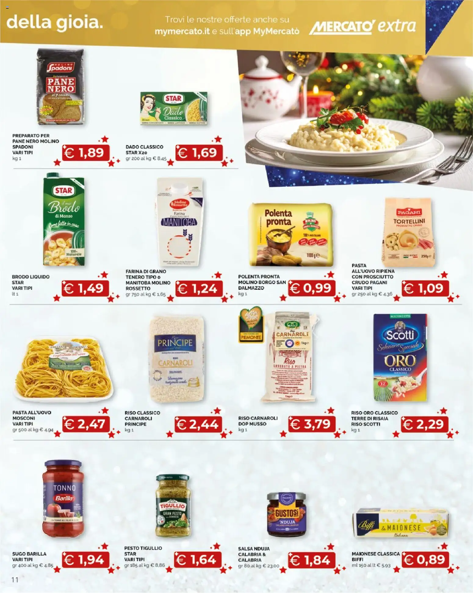 Volantino Mercatò del 29.12.2025 | Pagina: 11 | Prodotti: Riso Carnaroli, Maionese, Farina, Pesto