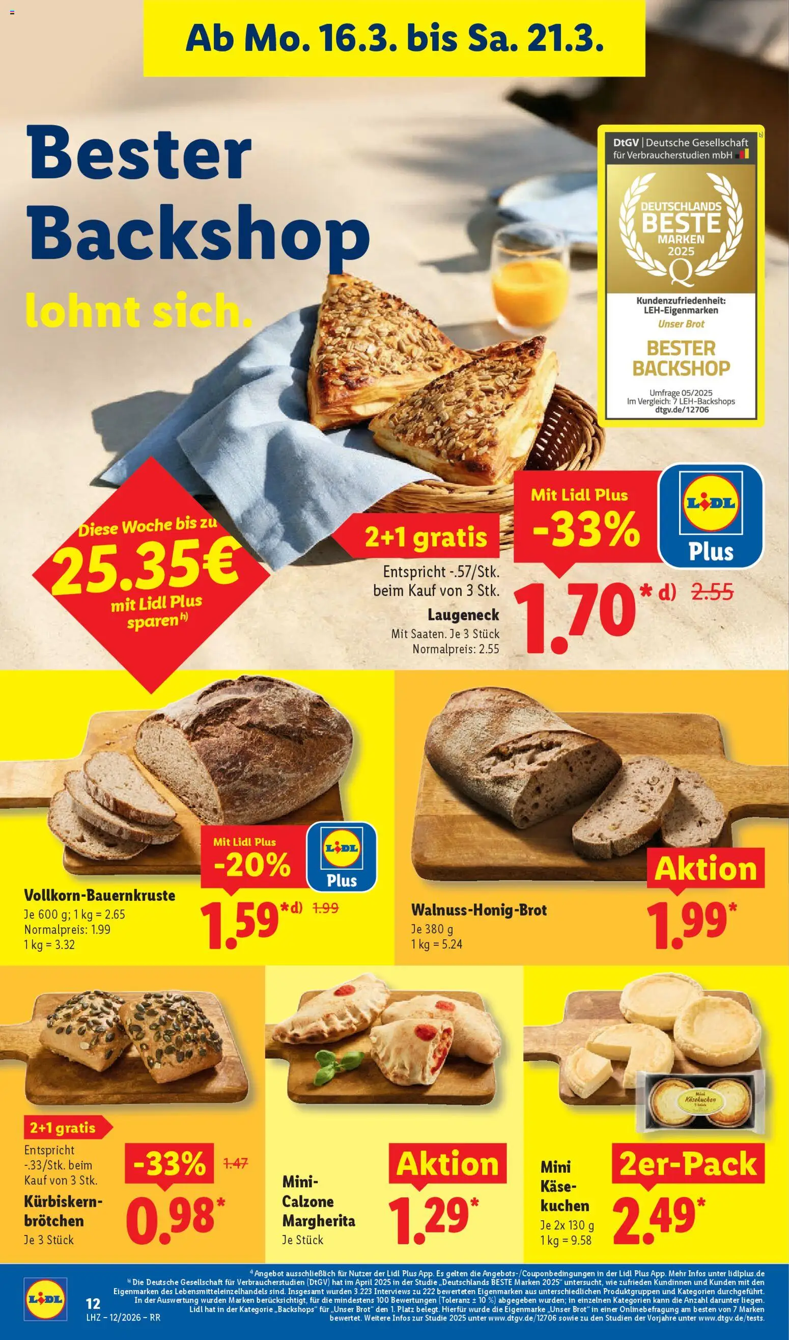 Lidl Prospekt Bestwig – gültig ab 16.03.2026 | Seite: 22 | Produkte: Käse, Brot, Kuchen