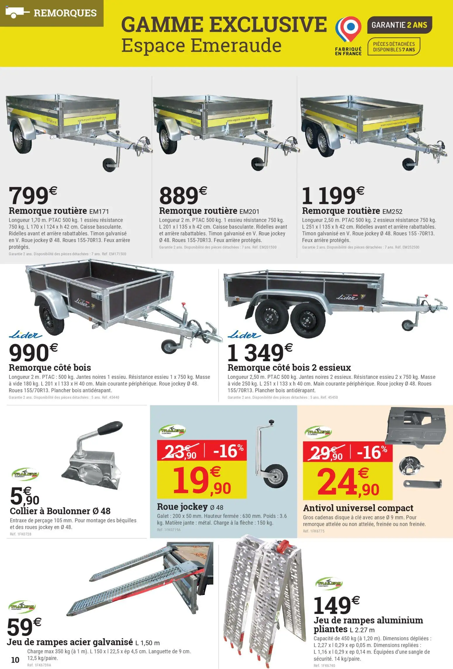 {H1} | Page: 10 | Produits: Poids, Remorque, Collier, Roue jockey