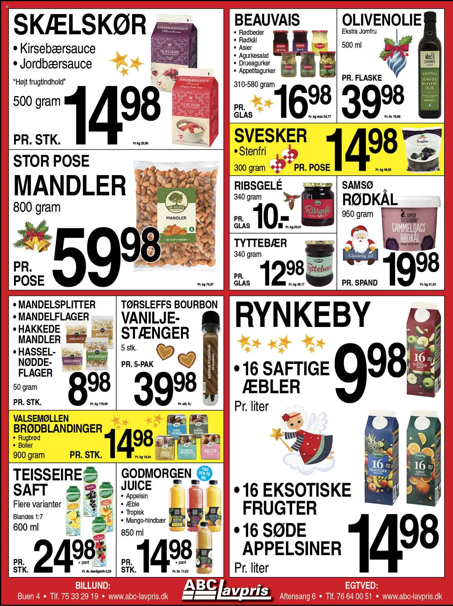 Abc Lavpris tilbudsavis – gyldig fra 17.12.2025 | Side: 8 | Produkter: Kirsebærsauce, Mandler, Oliven, Olivenolie