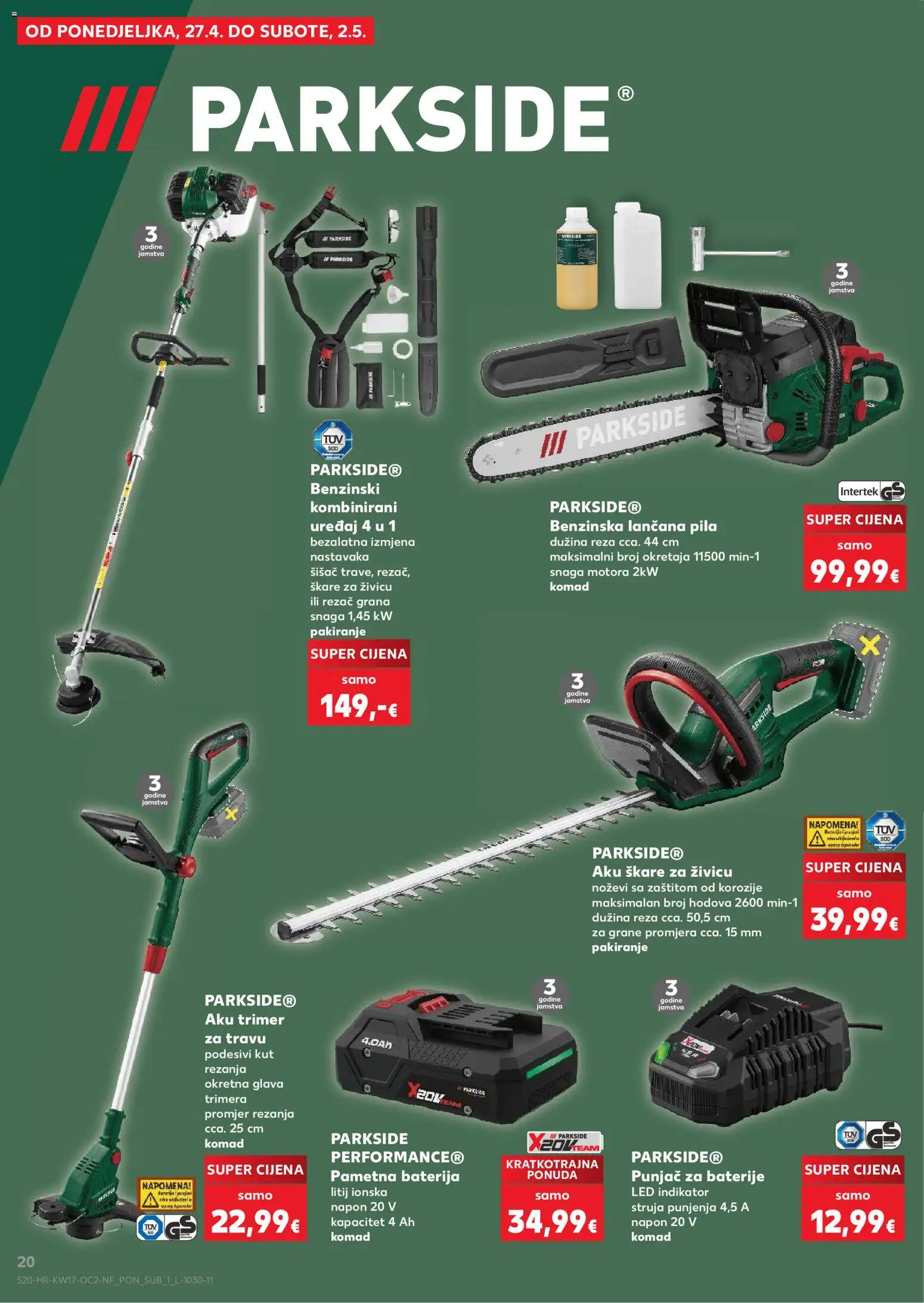 Kaufland katalog | vrijedi od 22.04.2026 | Stranica: 20 | Proizvodi: Baterija, Škare, Pila, Rezač