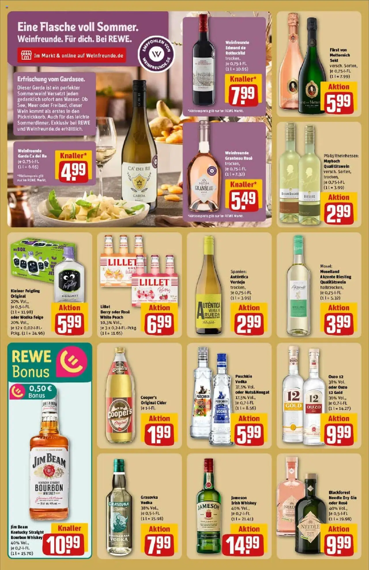 Rewe prospekt Bad Zwischenahn	 - gültig ab dem 20.07.2025 | Seite: 18 | Produkte: Ouzo 12, Kleiner feigling, Jameson, Lillet