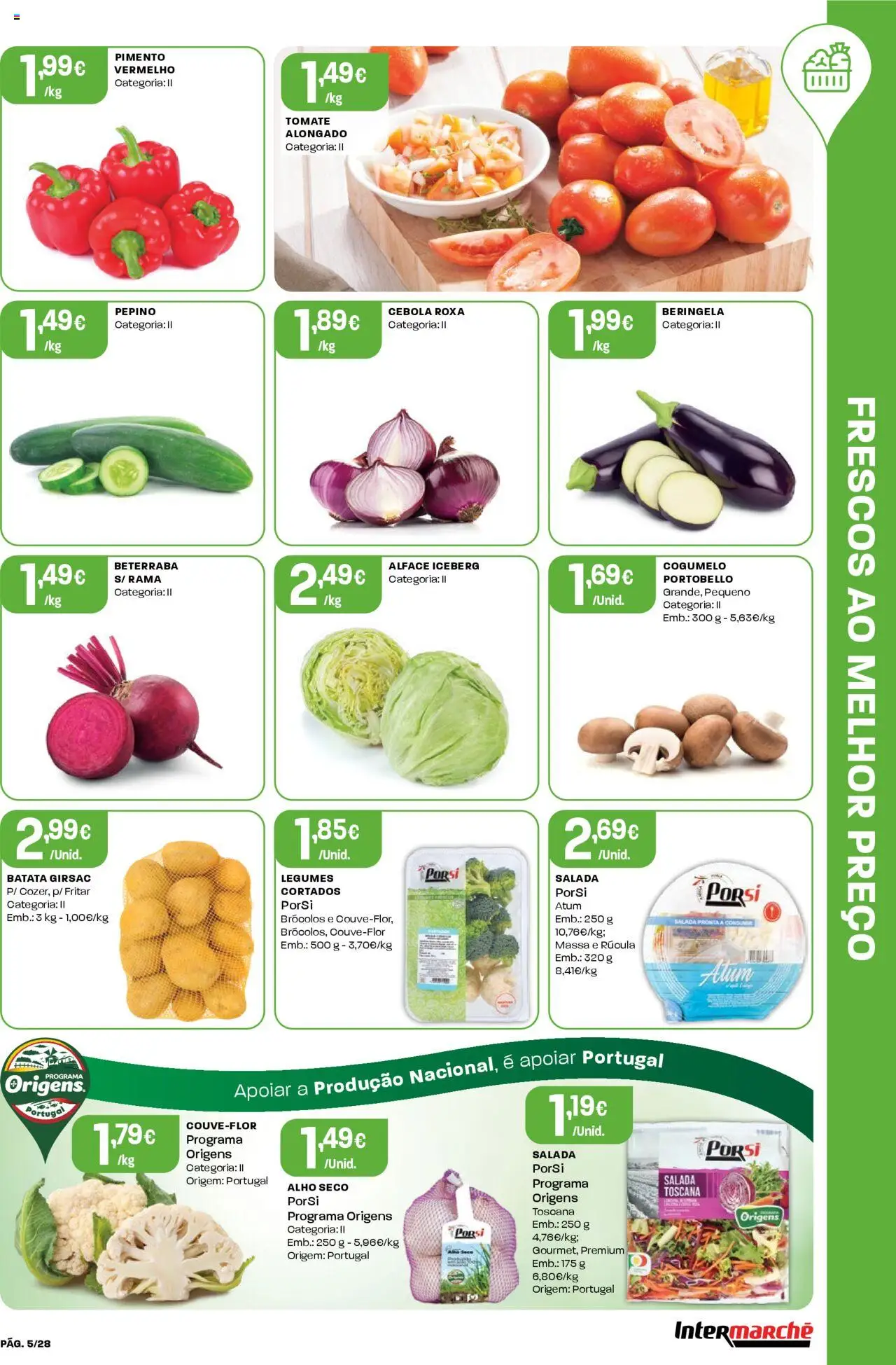 Intermarché folheto │ válido de 14.08.2025 | Página: 5 | Produtos: Brócolos, Cebola, Salada, Alface