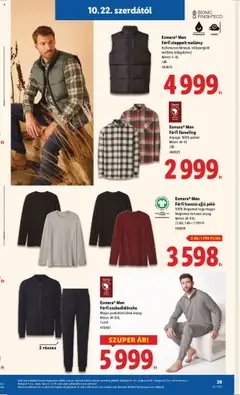 Esmara® Men Férfi hosszú ujjú póló, 100% biopamut vagy magas biopamut-tartamú anyag, Méret: M-XXL - amely érvényes a következő dátumtól: 22.10.2025 | Oldal: 29