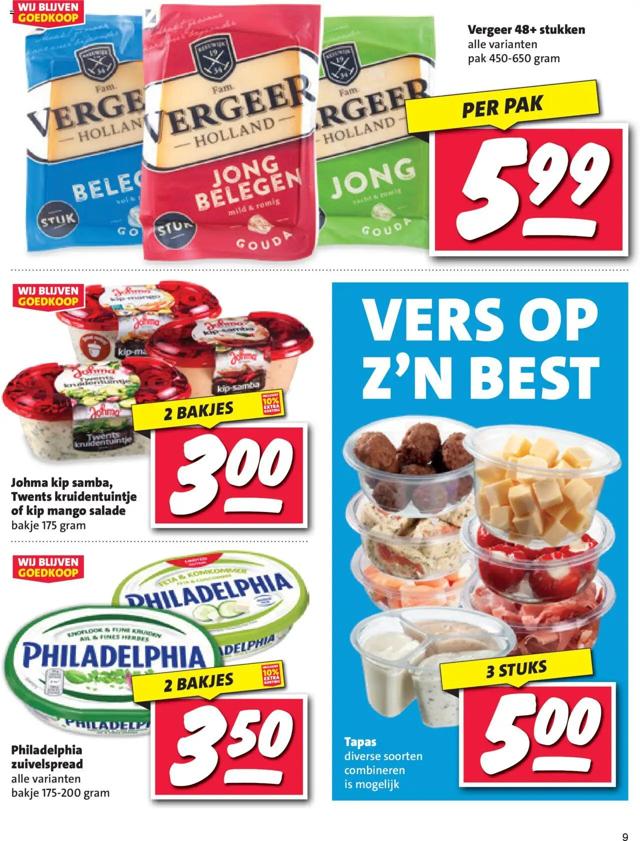  | Pagina: 9 | Producten: Salade, Gouda, Kip, Mango