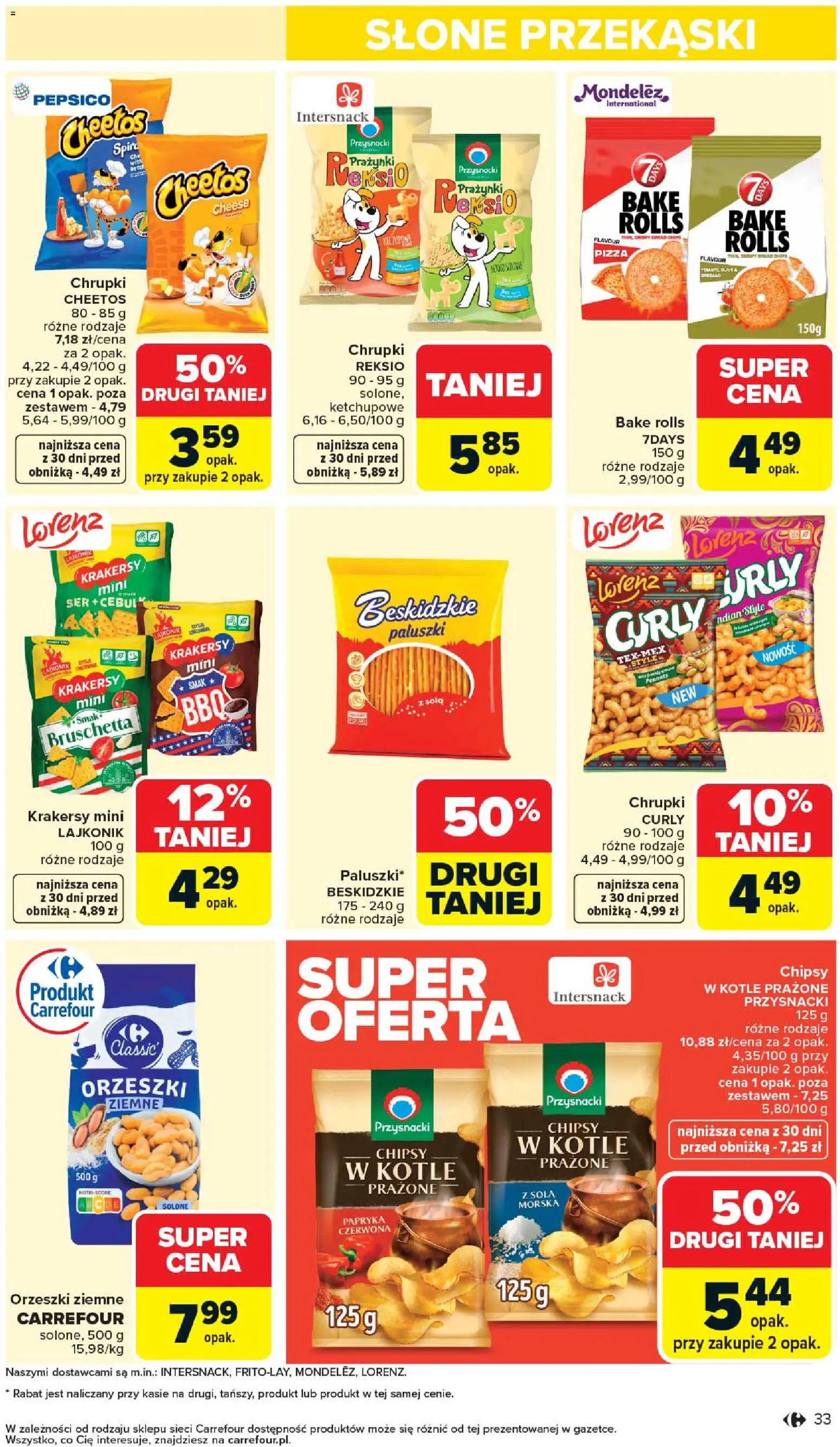Carrefour gazetka od 07.04.2026 | Strona: 35 | Produkty: Chipsy, Chrupki, Bruschetta, Orzeszki ziemne