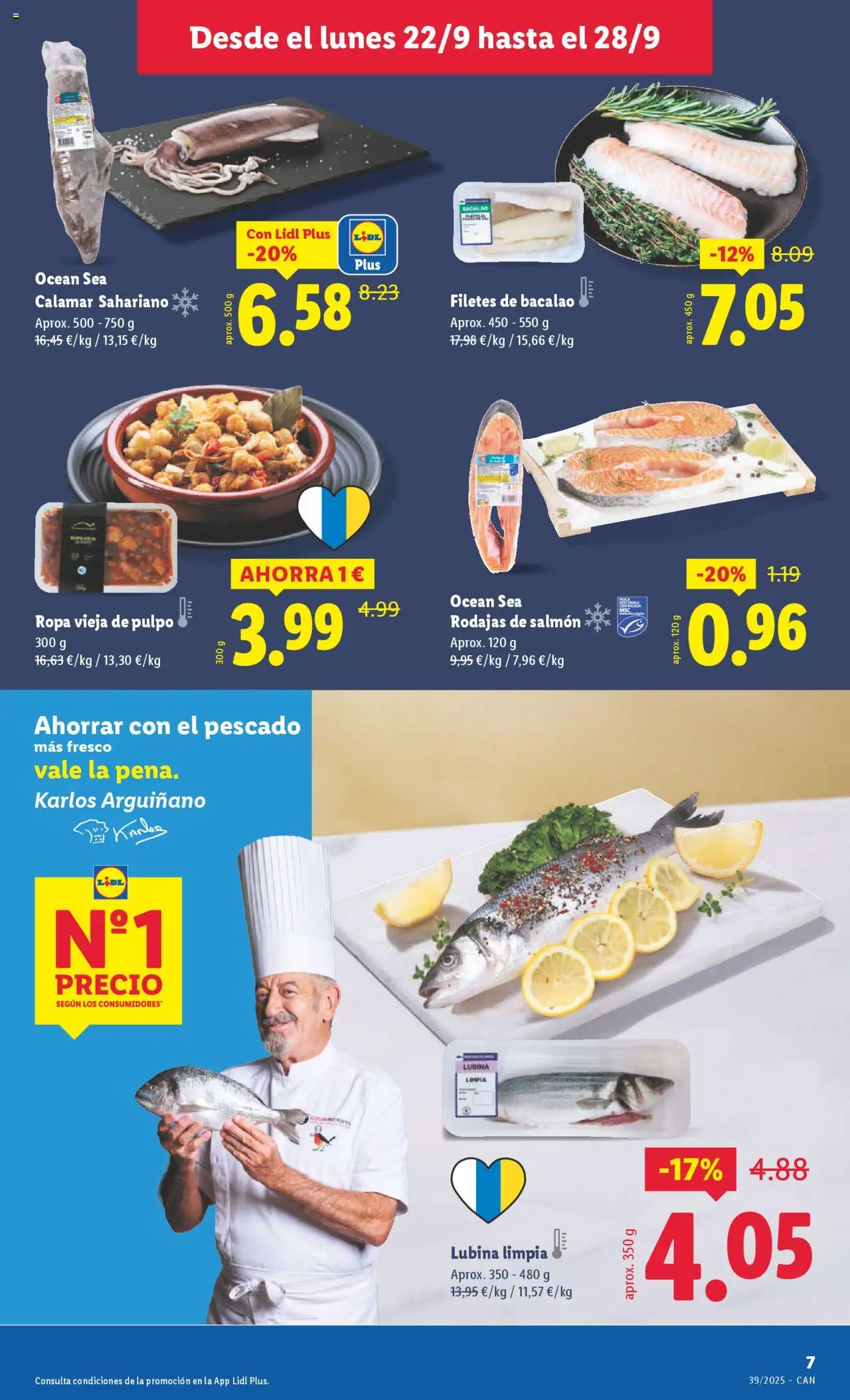 Lidl - Canarias │ válido desde el 22.09.2025 | Página: 7 | Productos: Pescado, Ropa