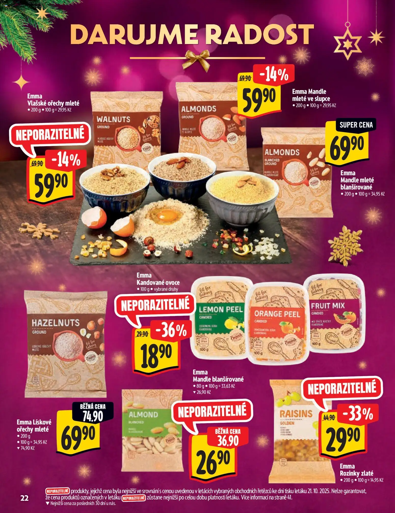 Albert katalog - Hypermarket od 29.10.2025 | Strana: 22 | Produkty: Rozinky, Ořechy, Mandle, Kandované ovoce