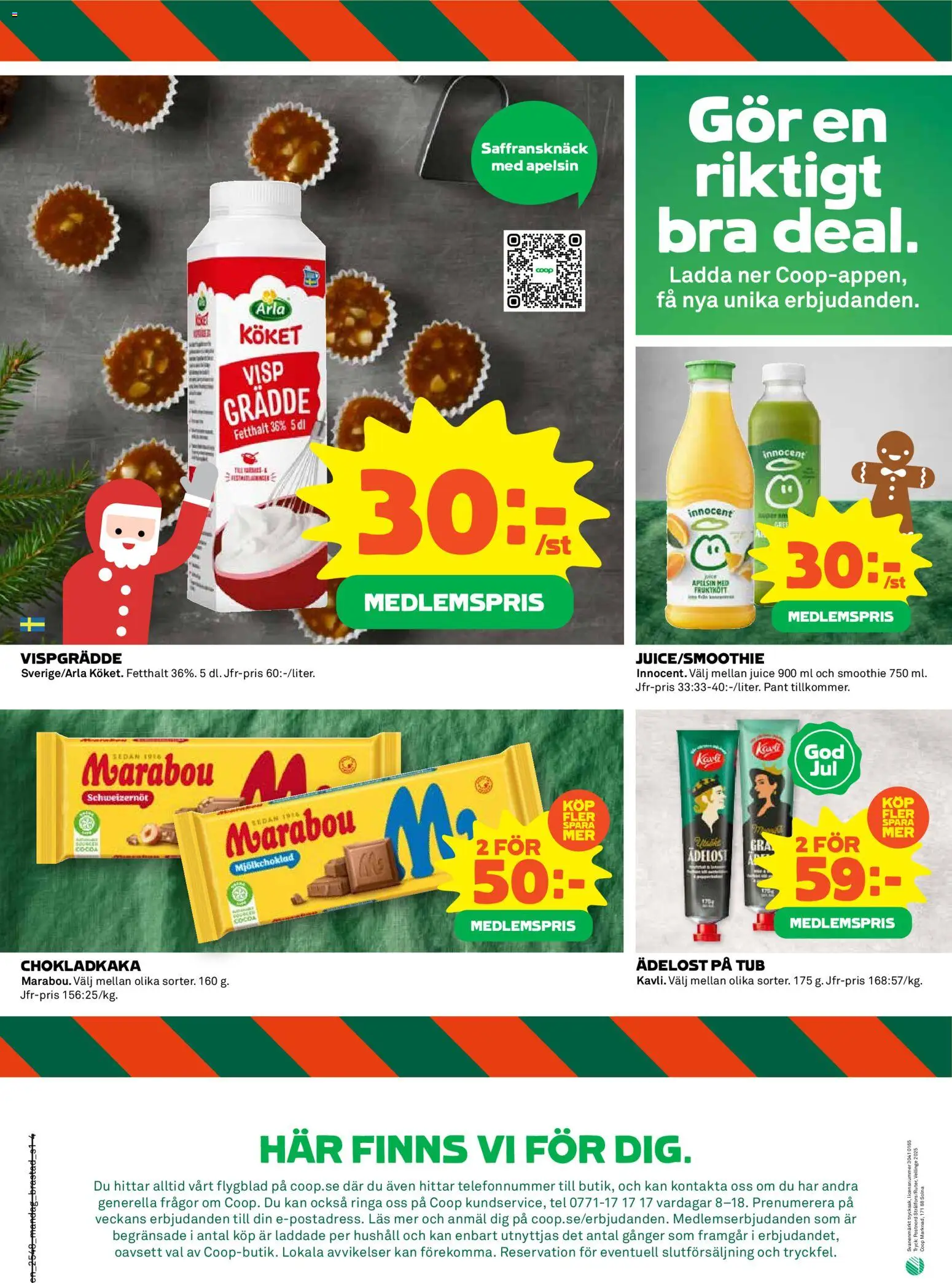 Coop reklamblad aktuell från 24.11.2025 | Sida: 4 | Produkter: Visp, Juice, Apelsin, Vispgrädde