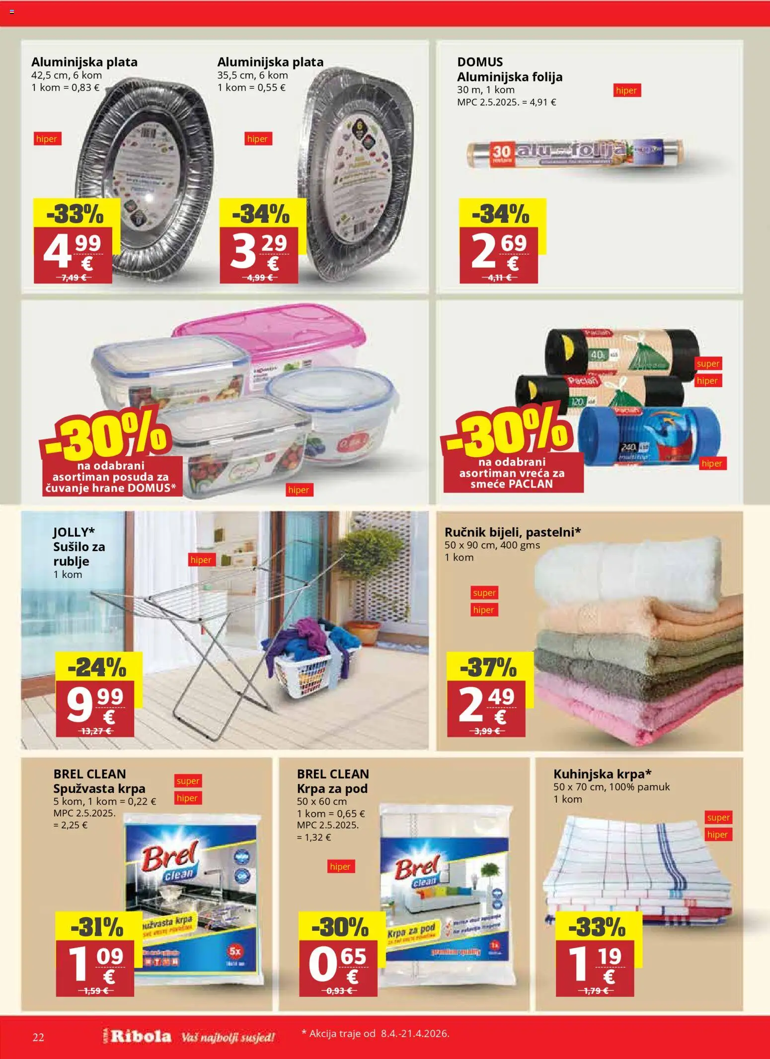 Ribola katalog | vrijedi od 08.04.2026 | Stranica: 22 | Proizvodi: Krpa, Ručnik