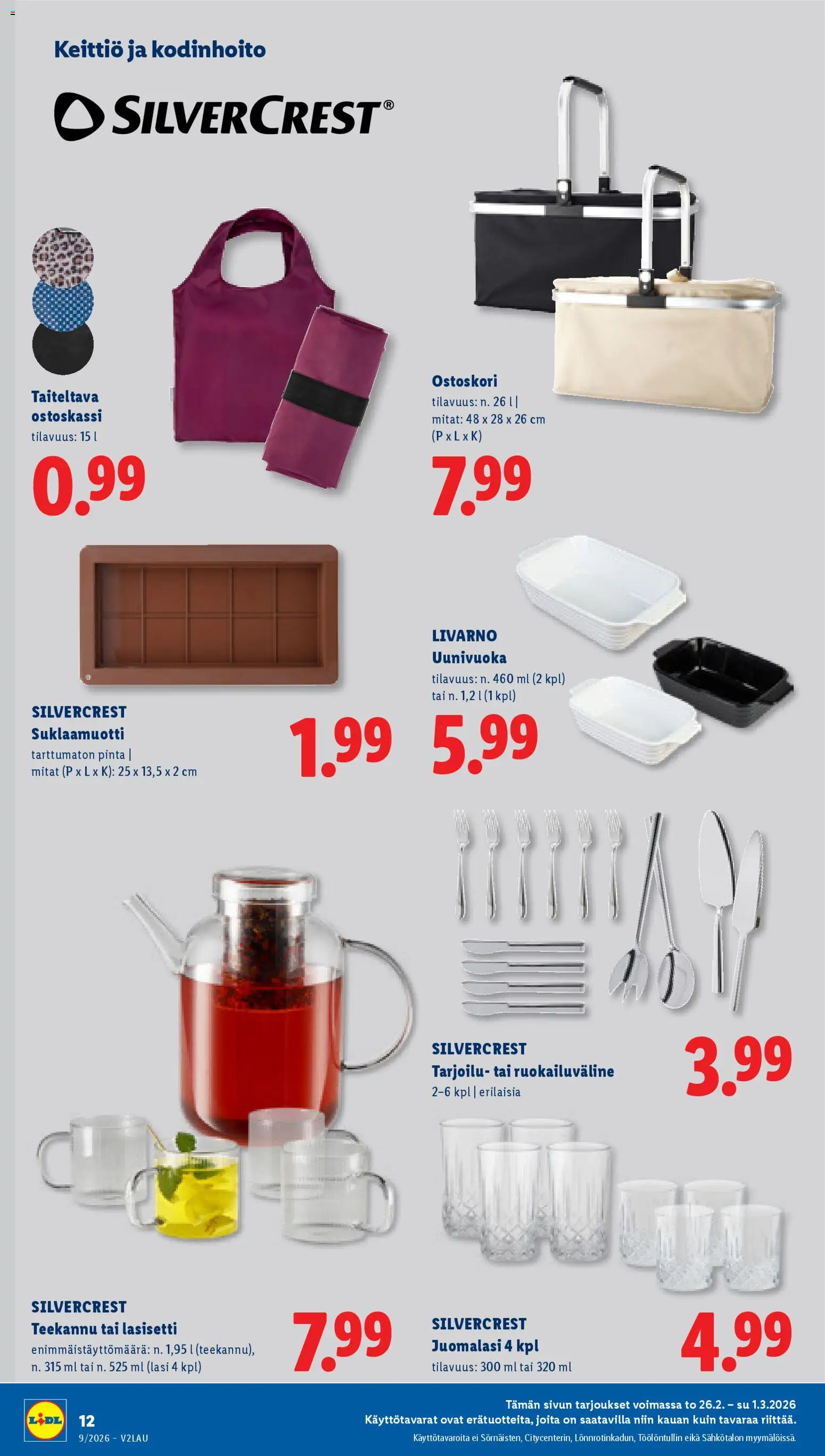 Lidl tarjoukset - Rovaniemi – voimassa 26.02.2026 alkaen | Sivu: 16 | Tuotteet: Uunivuoka, Ostoskassi, Keittiö