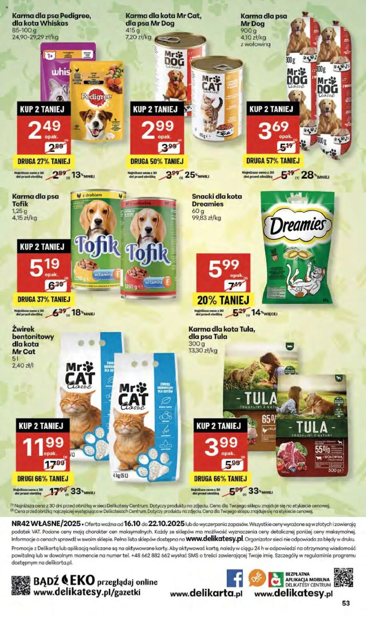 Delikatesy Centrum Gazetka - Sklepy Własne od 16.10.2025 | Strona: 53 | Produkty: Delikatesy, Pedigree, Karma dla psa, Wołowina