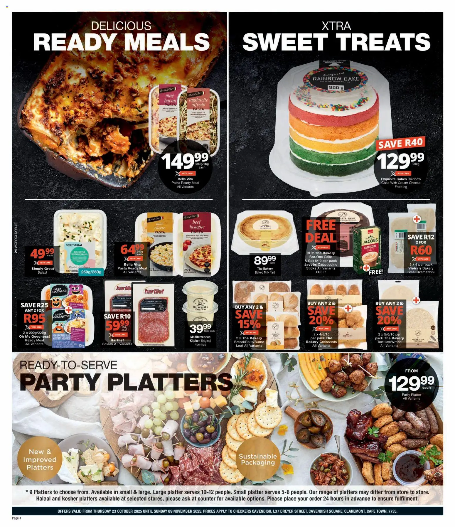 New Checkers catalogue – valid from 23.10.2025 | Page: 4 | Products: Platter, Beef, Salad, Bacon