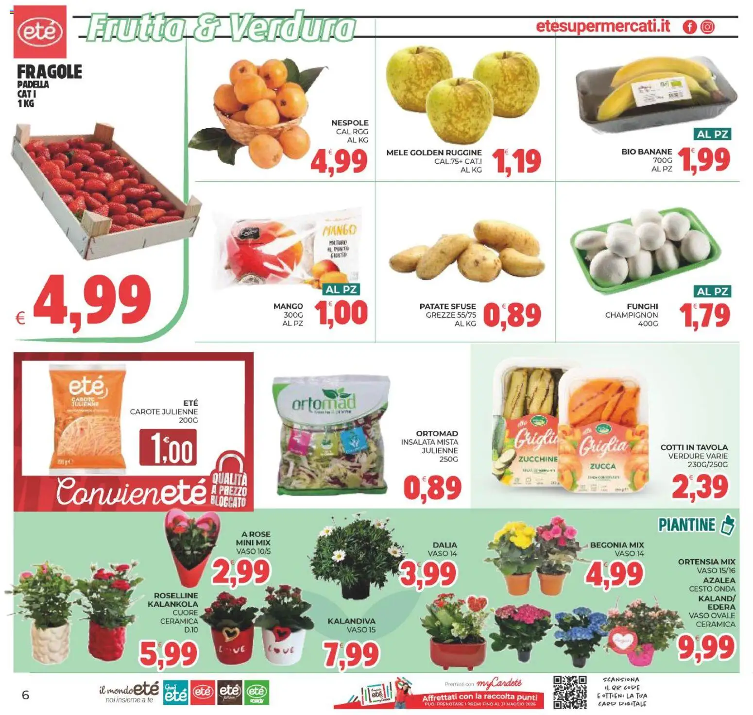 Volantino Eté del 29.04.2026 | Pagina: 6 | Prodotti: Insalata, Mango, Padella, Vaso