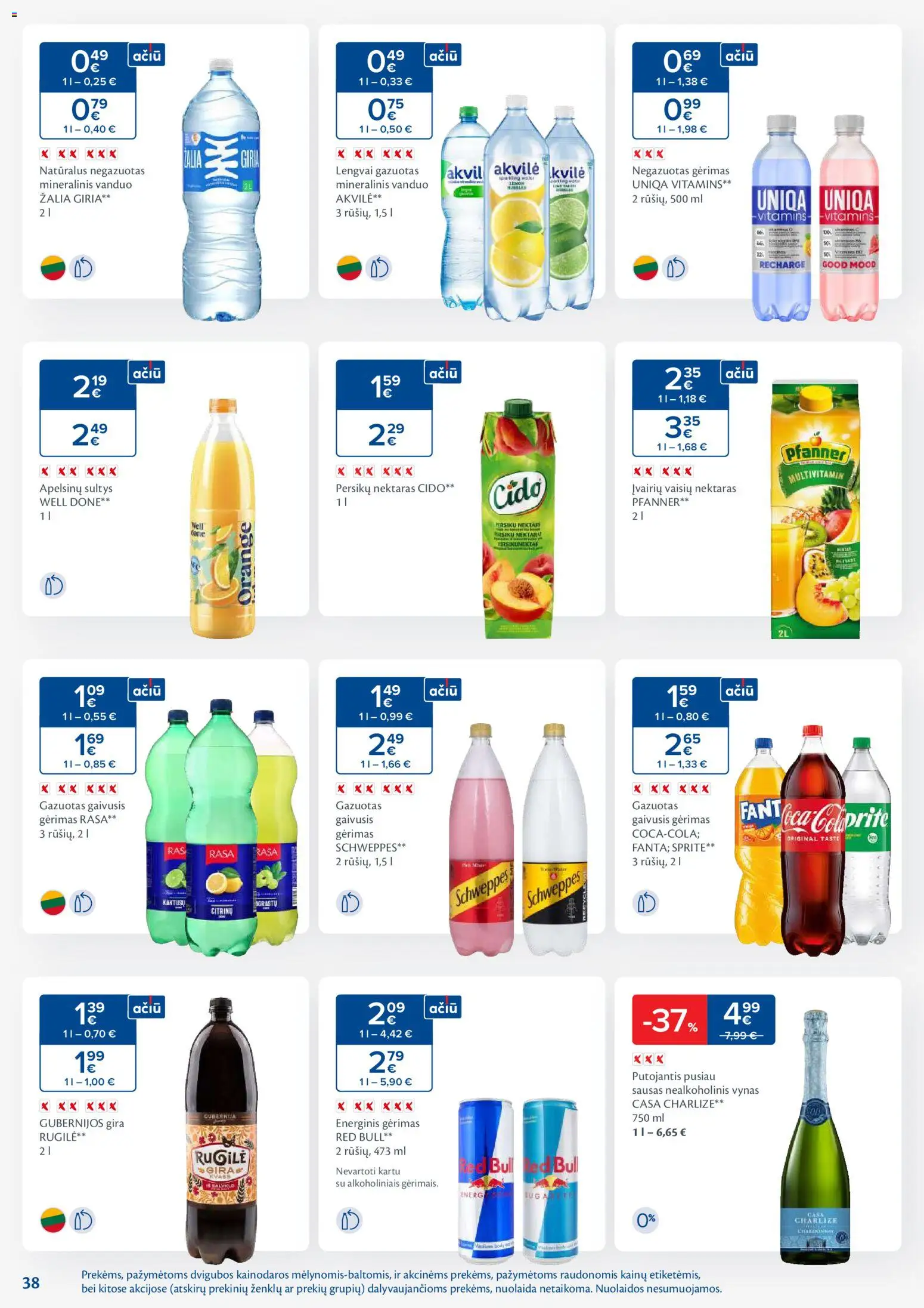 MAXIMA akcijos nuo 18.11.2025 | Puslapis: 38 | Prekių: Gaivusis gėrimas, Sultys, Vynas, Mineralinis vanduo