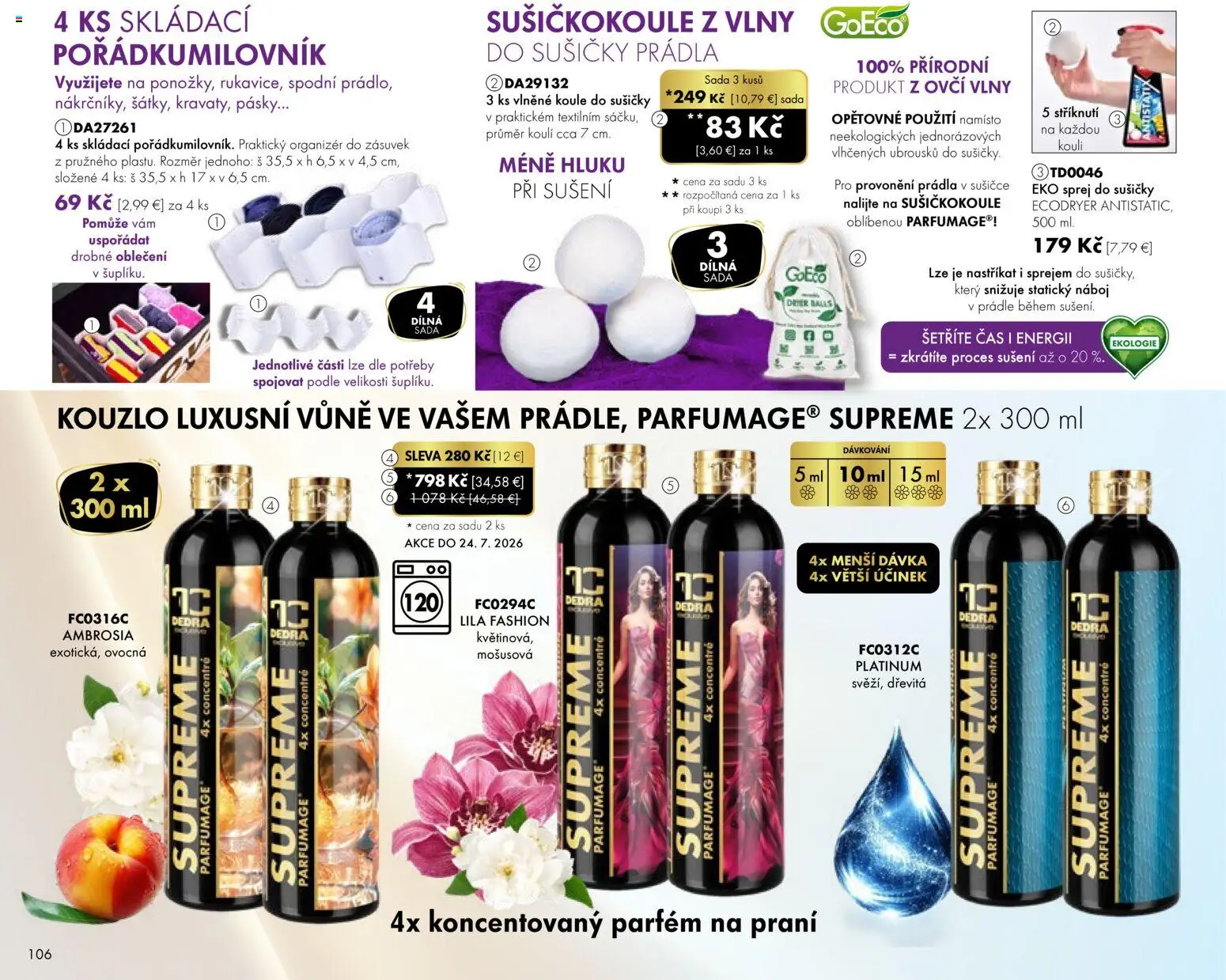 Nové Dedra akcie – leták je platný od 24.04.2026 | Strana: 6 | Produkty: Organizér, Parfém
