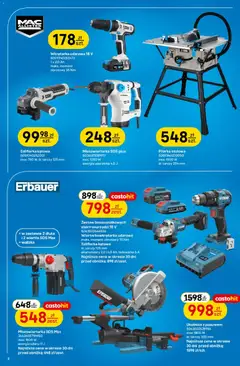 Pogląd oferty "Castorama gazetka" - ważna od 04.03.2026 | Strona: 2 | Produkty: Ładowarka, Młotowiertarka, Walizka, Szlifierka